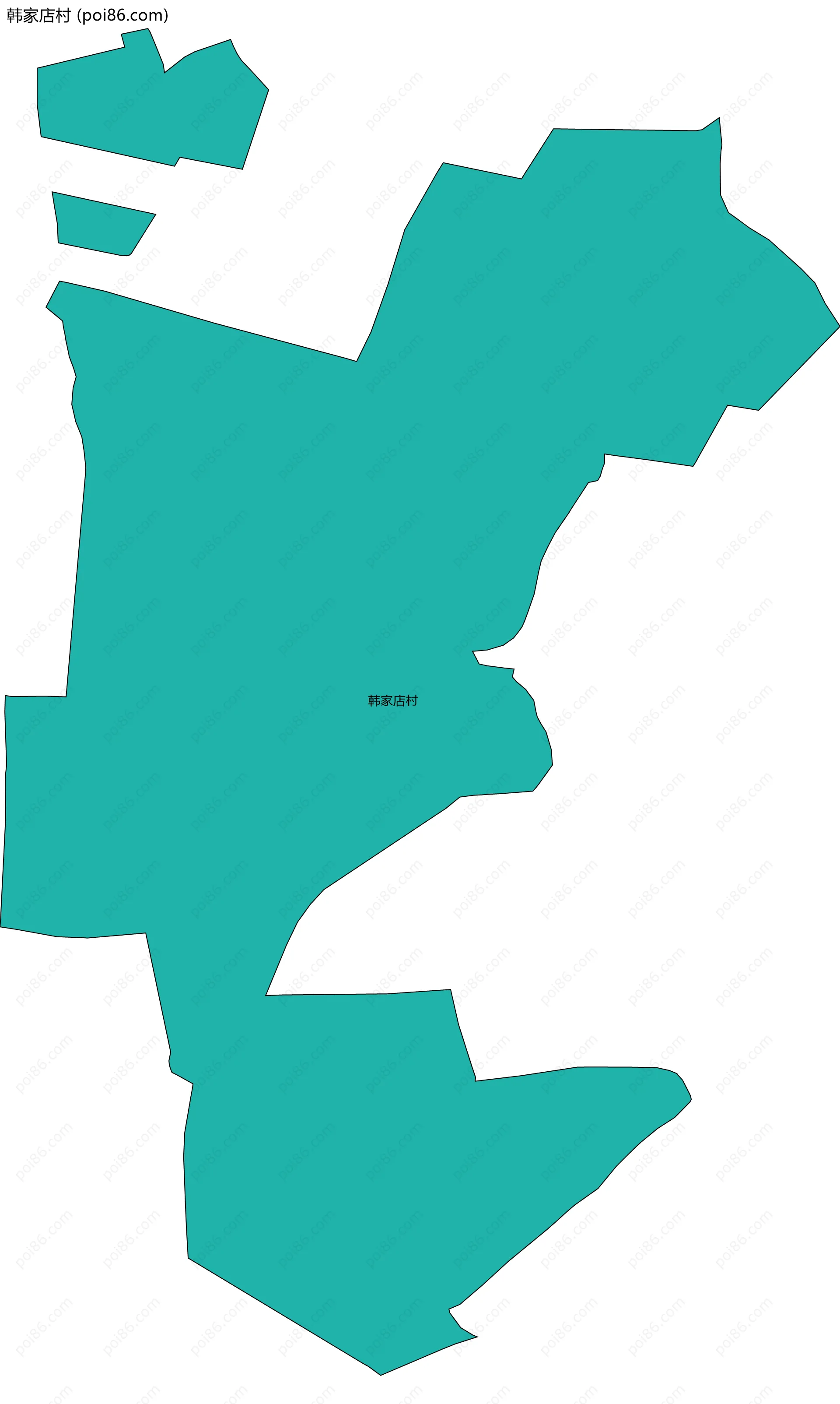 韩家店村边界地图