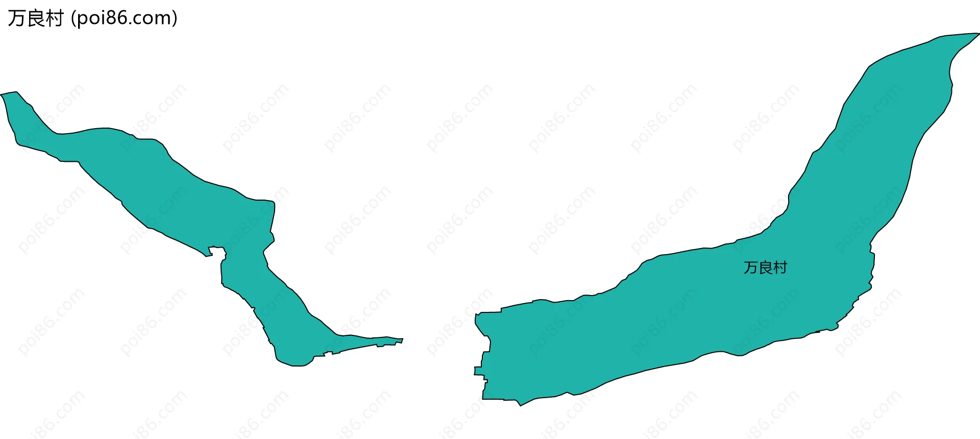 万良村边界地图