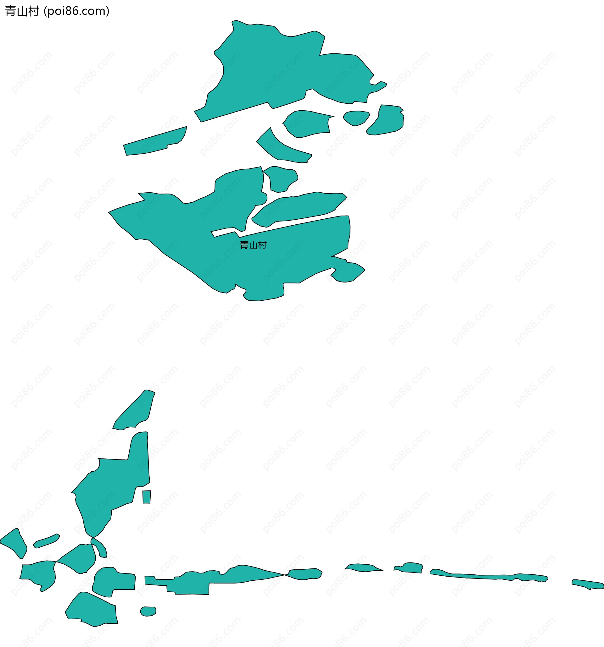 青山村边界地图