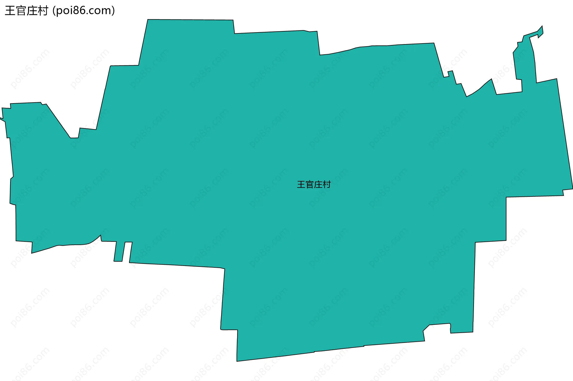 王官庄村边界地图