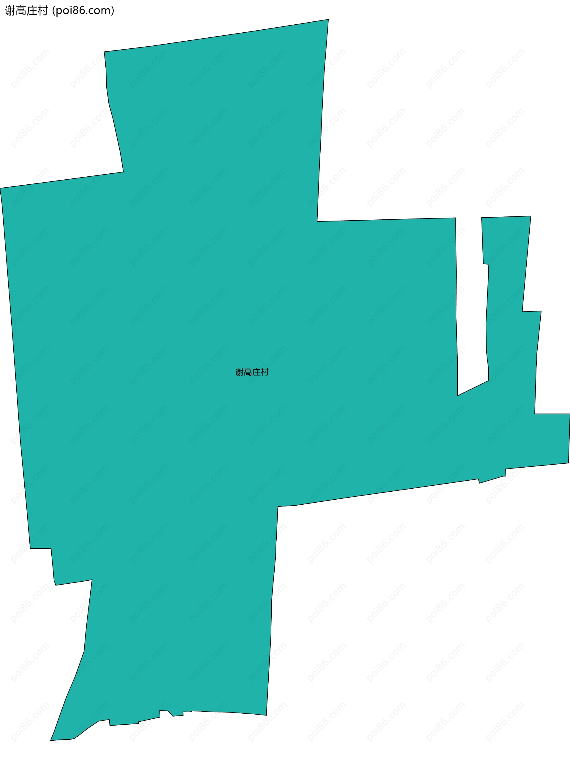 谢高庄村边界地图