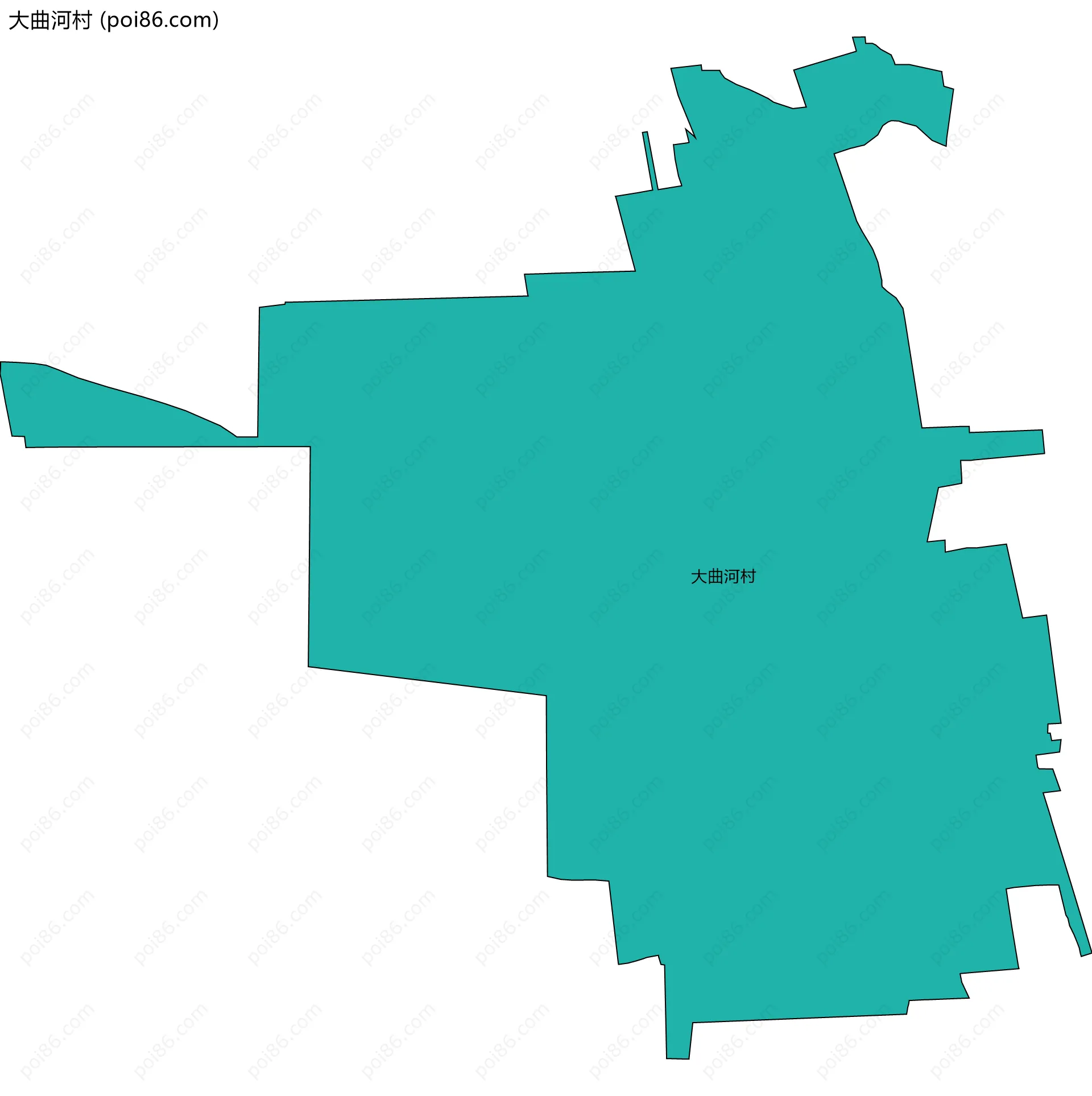 大曲河村边界地图