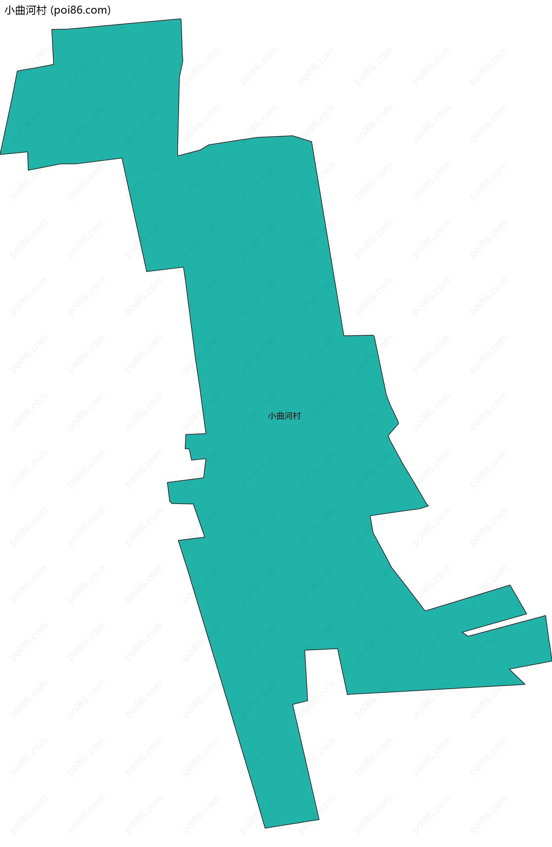 小曲河村边界地图