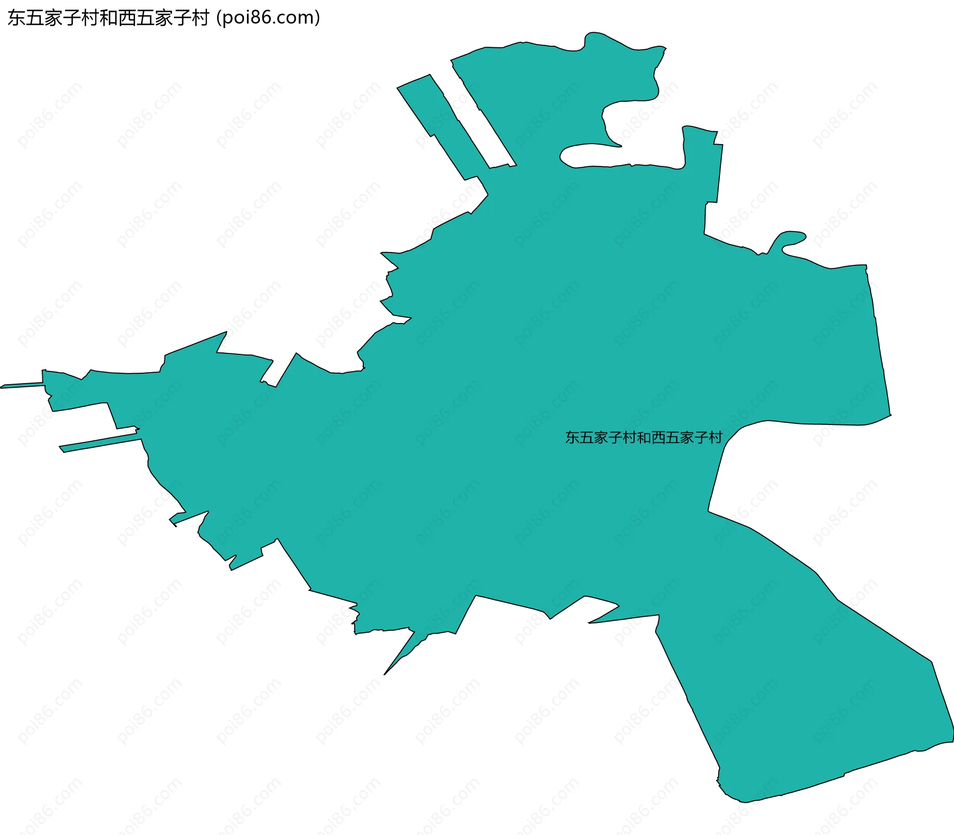 东五家子村和西五家子村边界地图