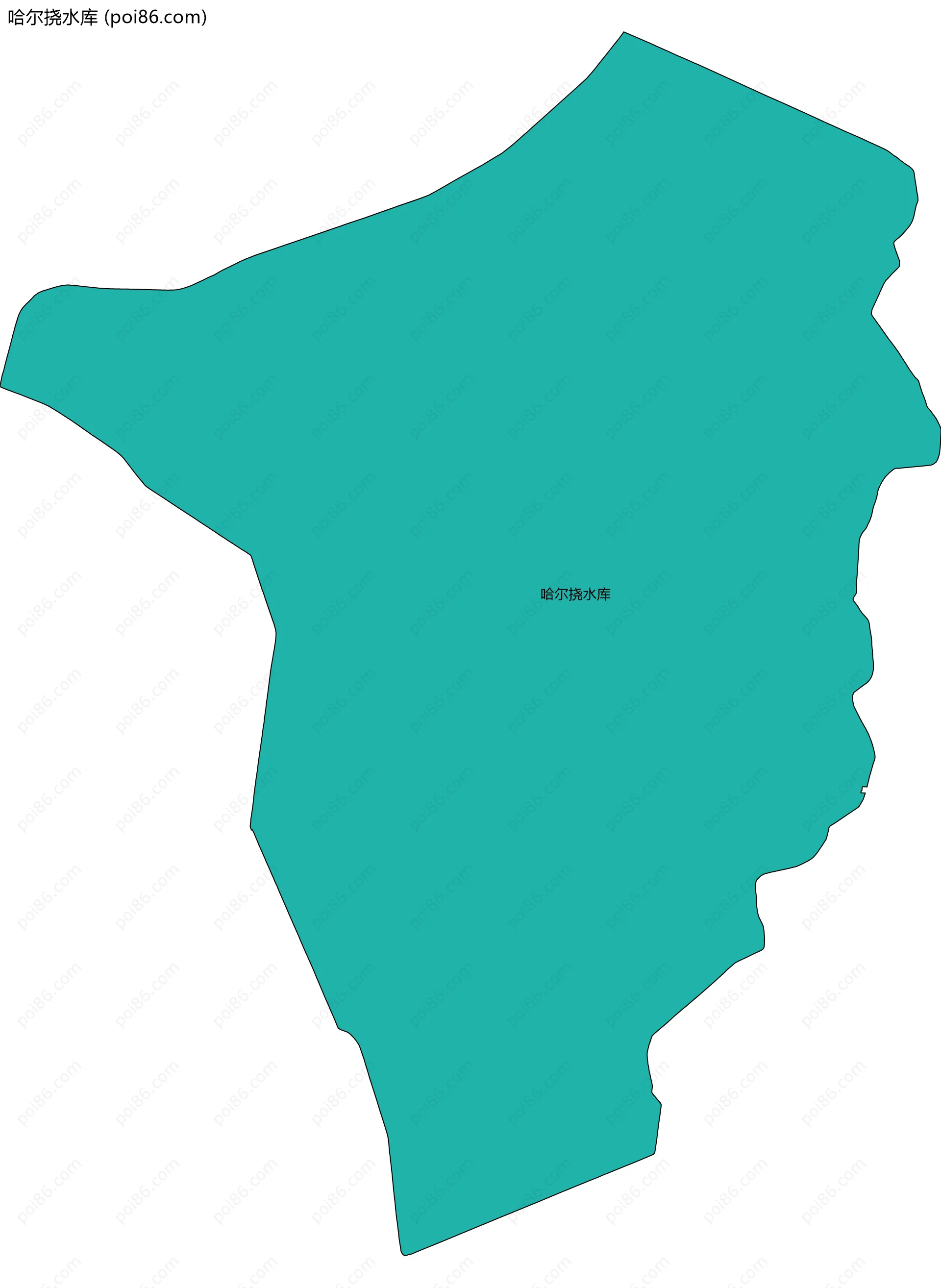 哈尔挠水库边界地图
