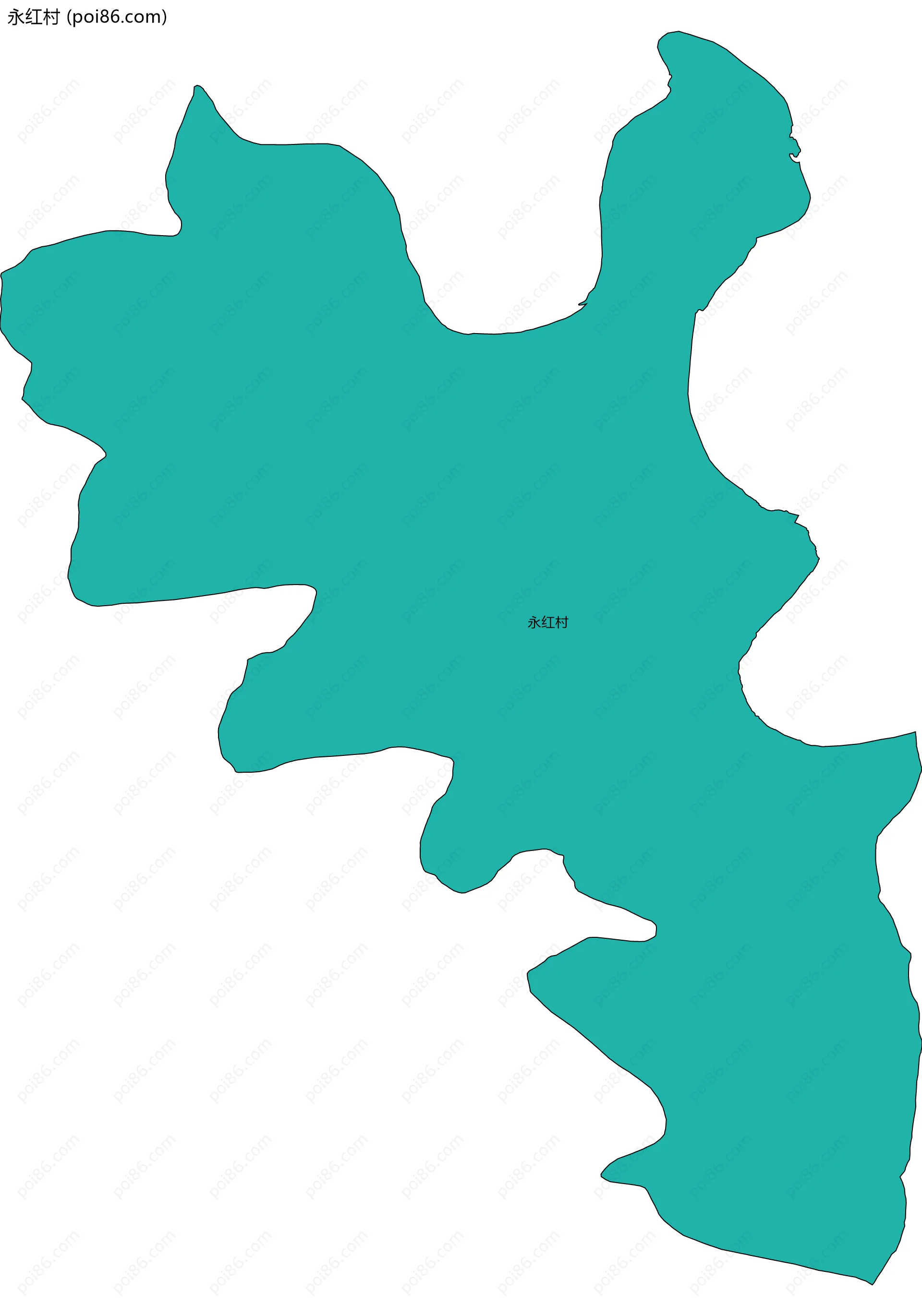 永红村边界地图