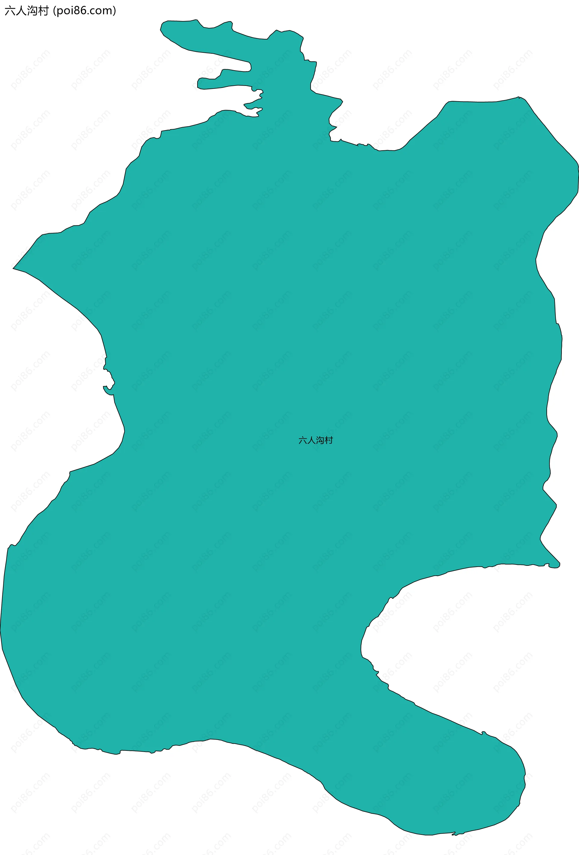 六人沟村边界地图