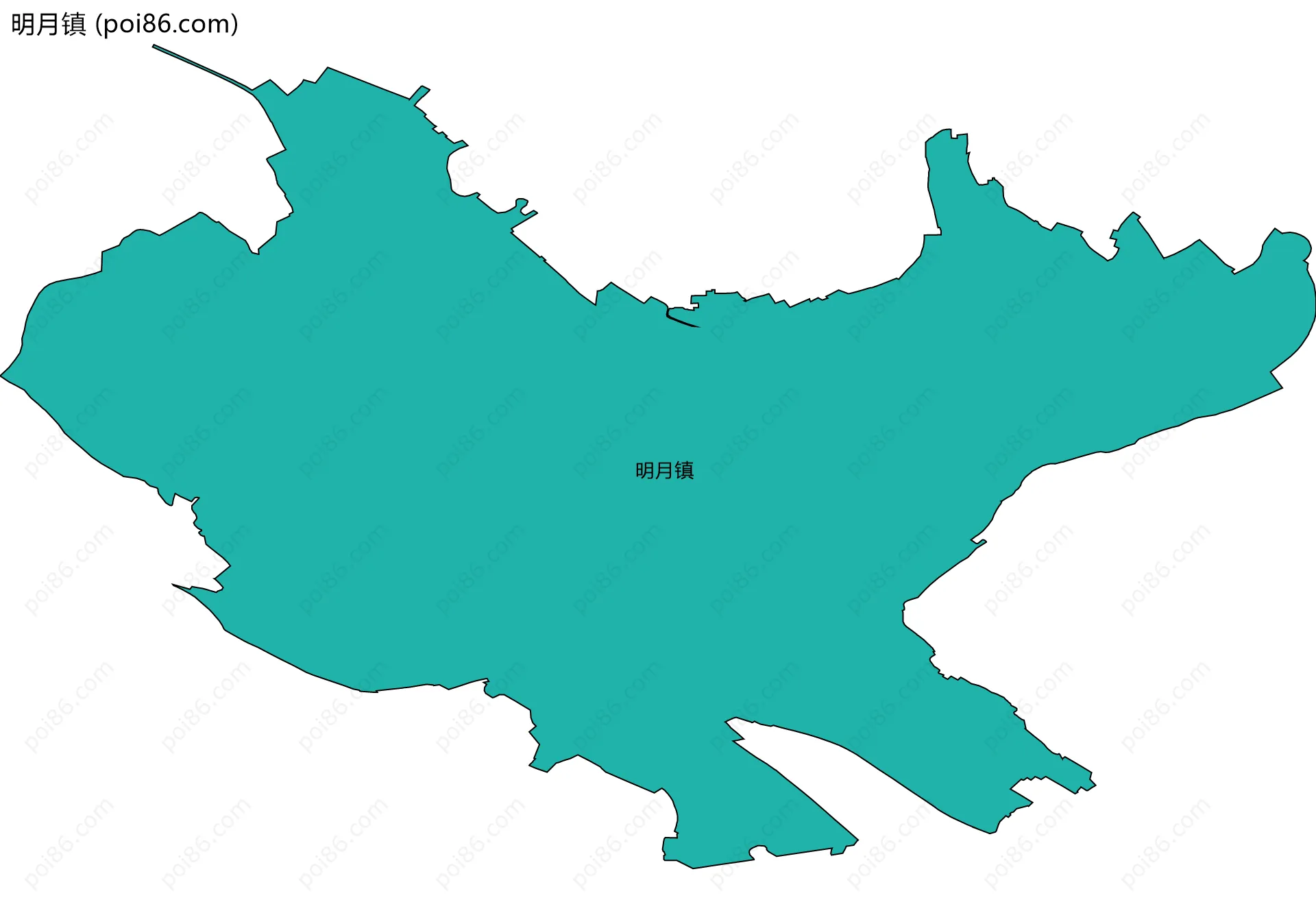 明月镇边界地图