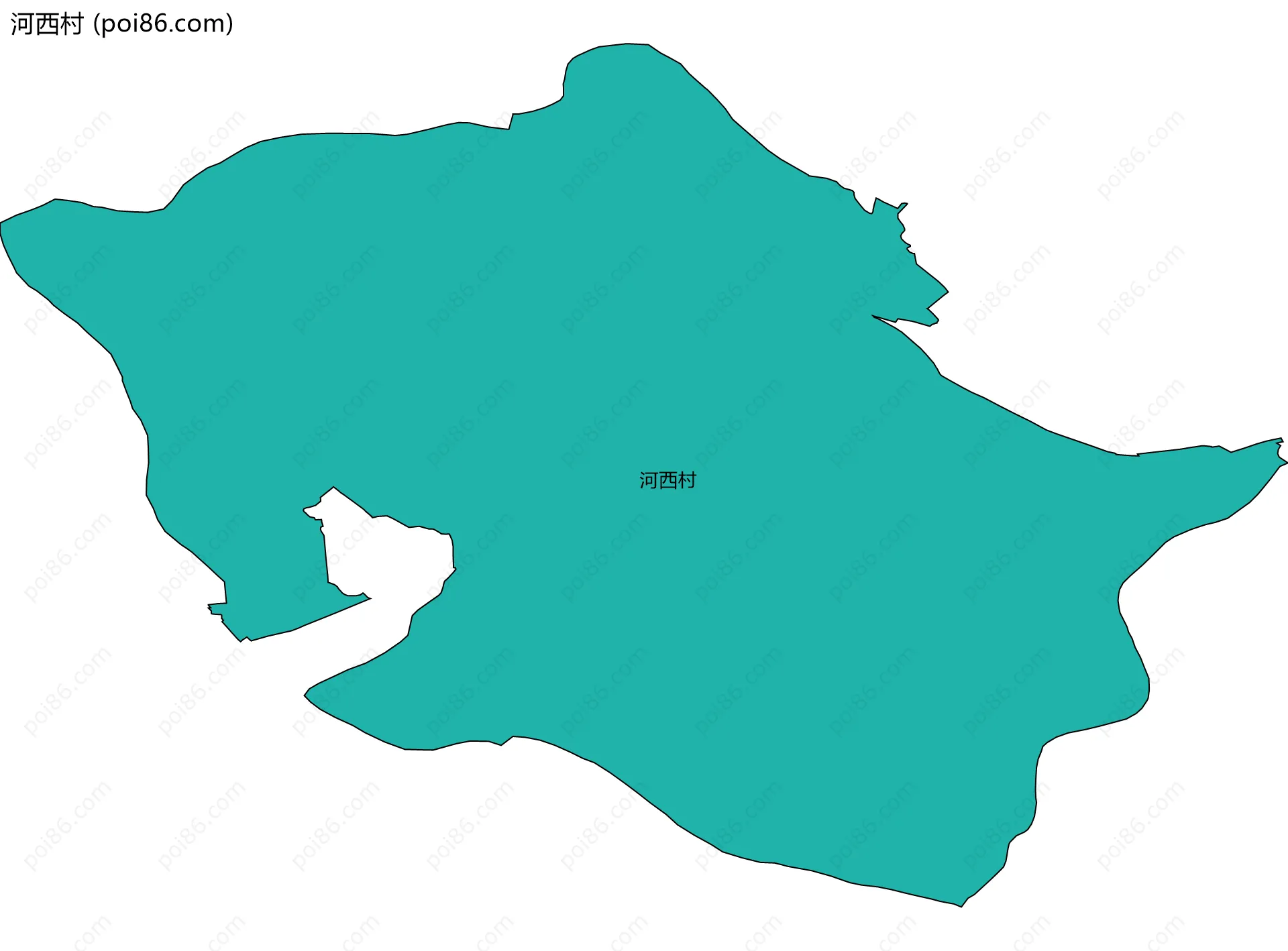 河西村边界地图