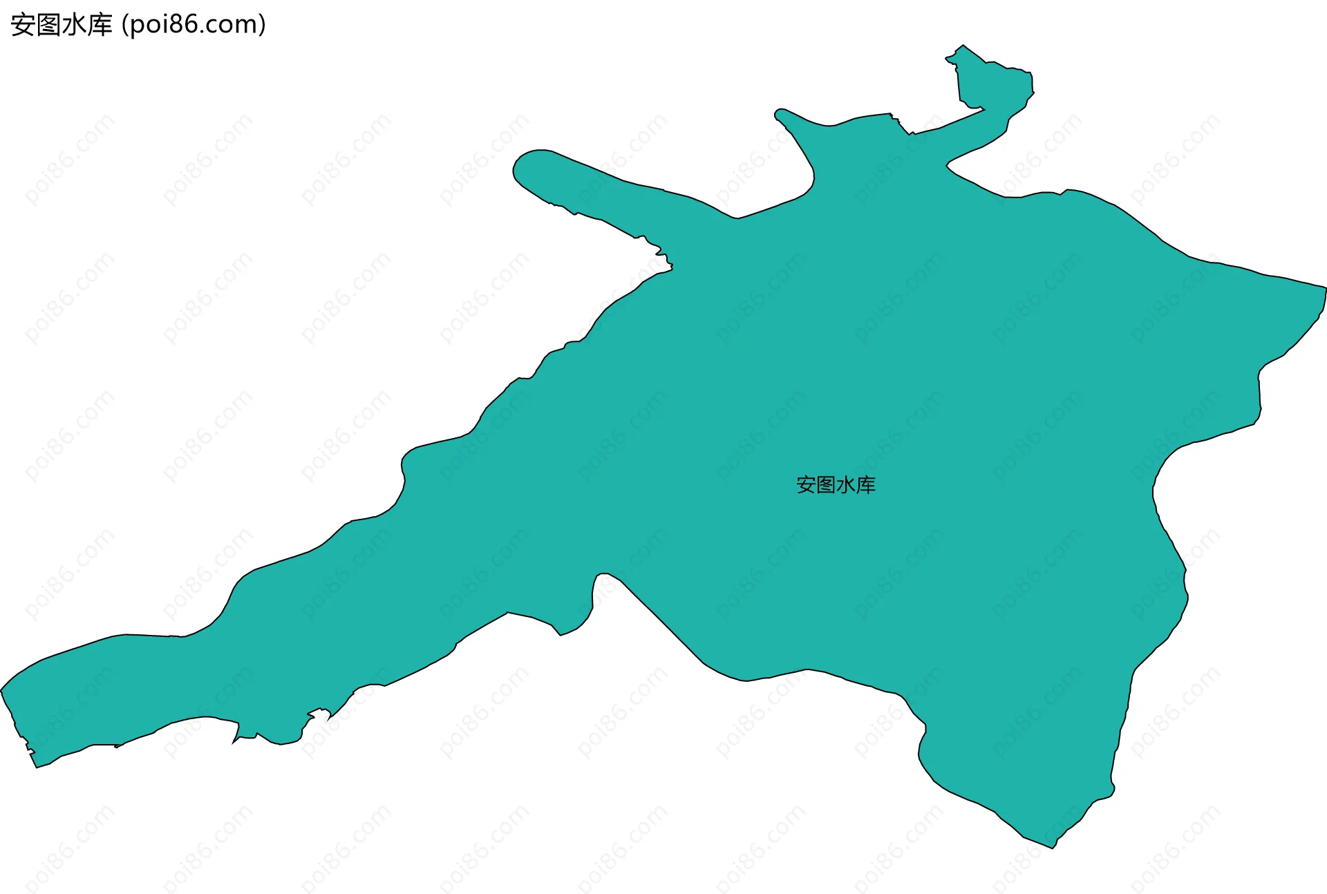 安图水库边界地图