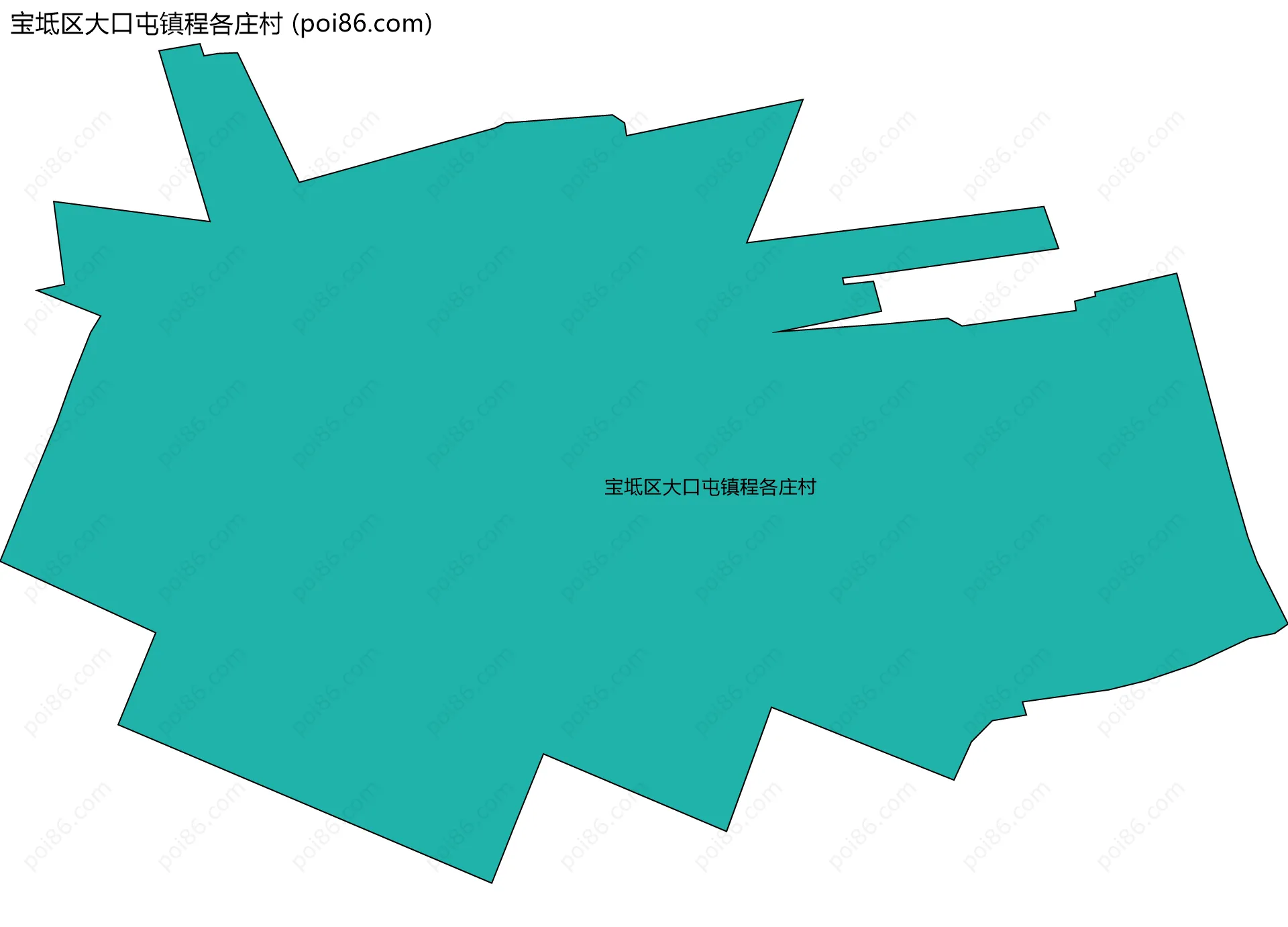 宝坻区大口屯镇程各庄村边界地图