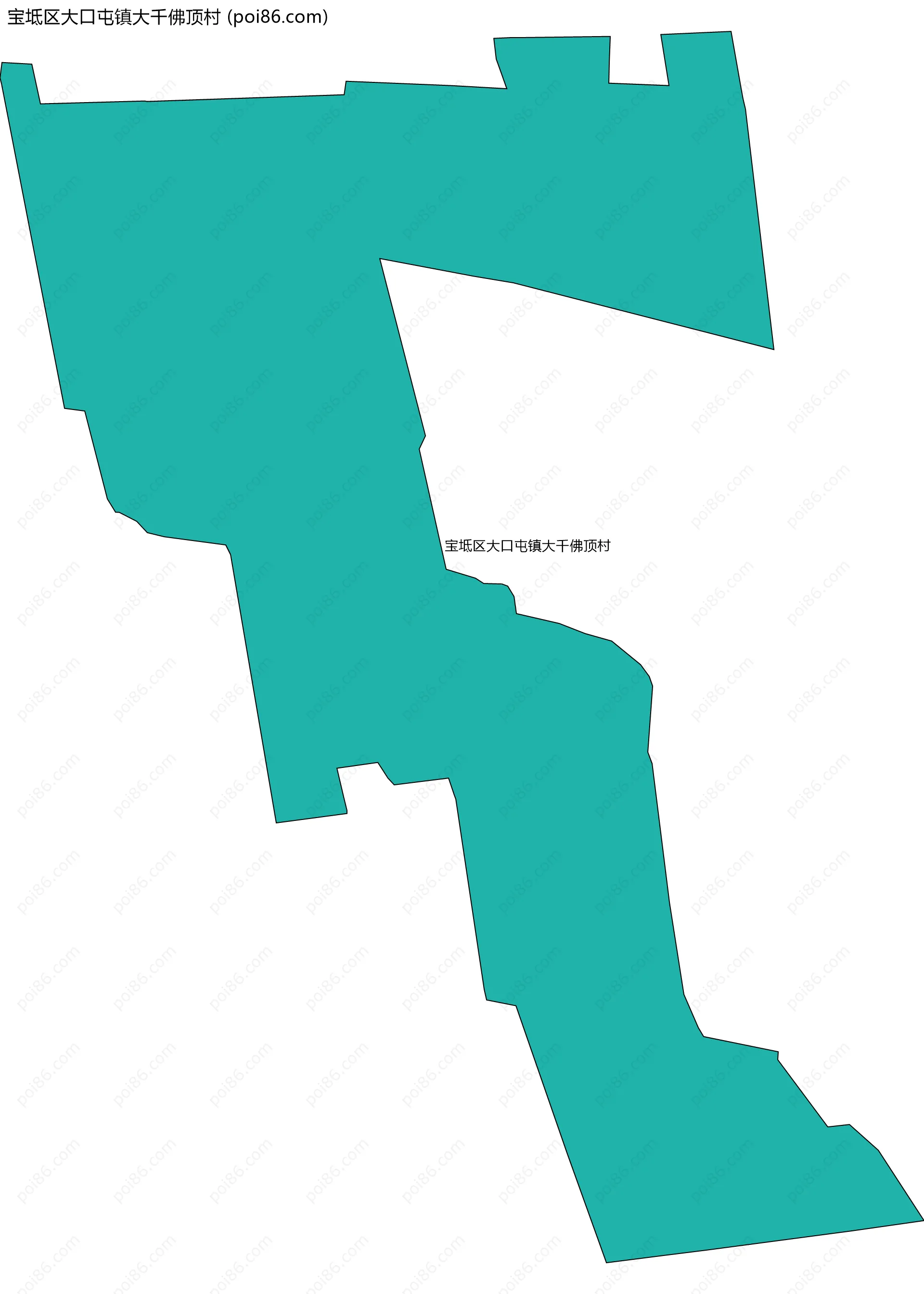 宝坻区大口屯镇大千佛顶村边界地图