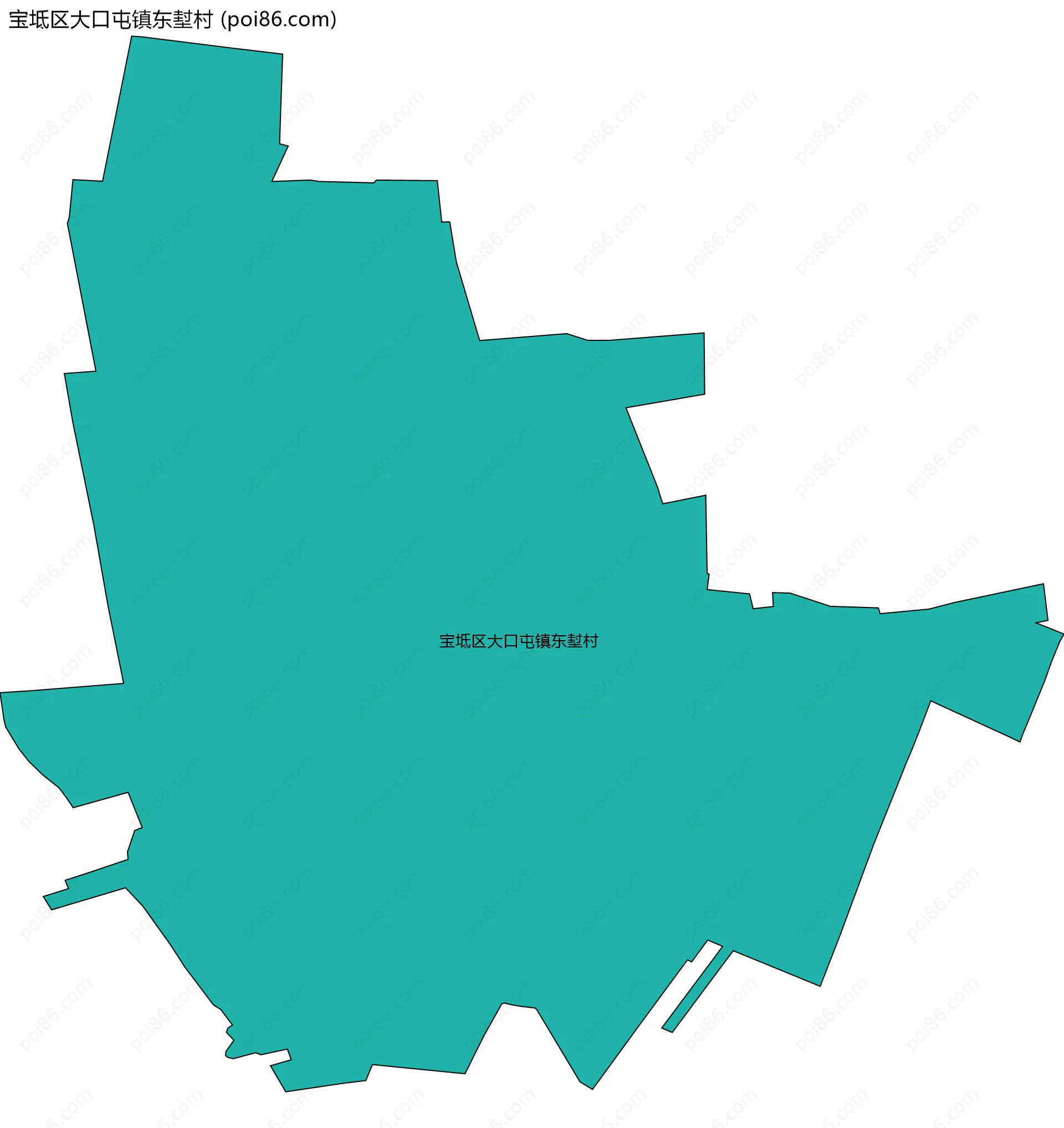 宝坻区大口屯镇东堼村边界地图