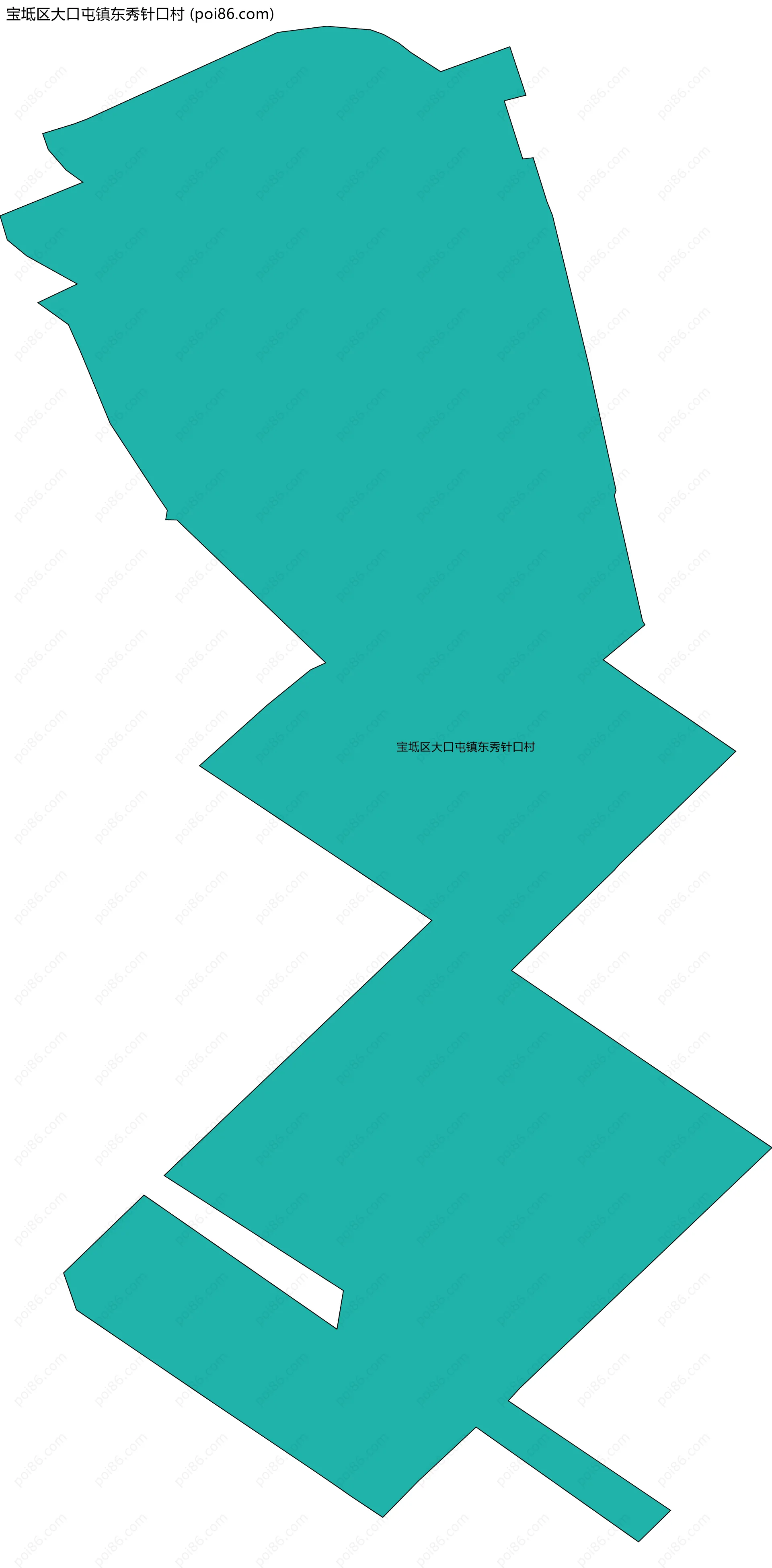 宝坻区大口屯镇东秀针口村边界地图