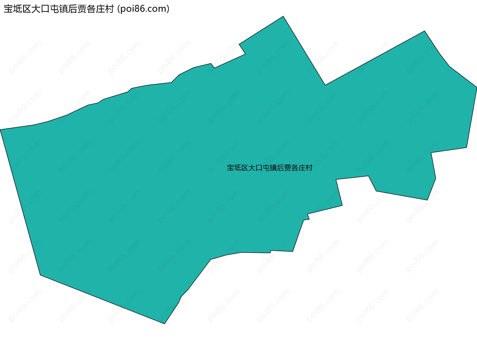 宝坻区大口屯镇后贾各庄村边界地图