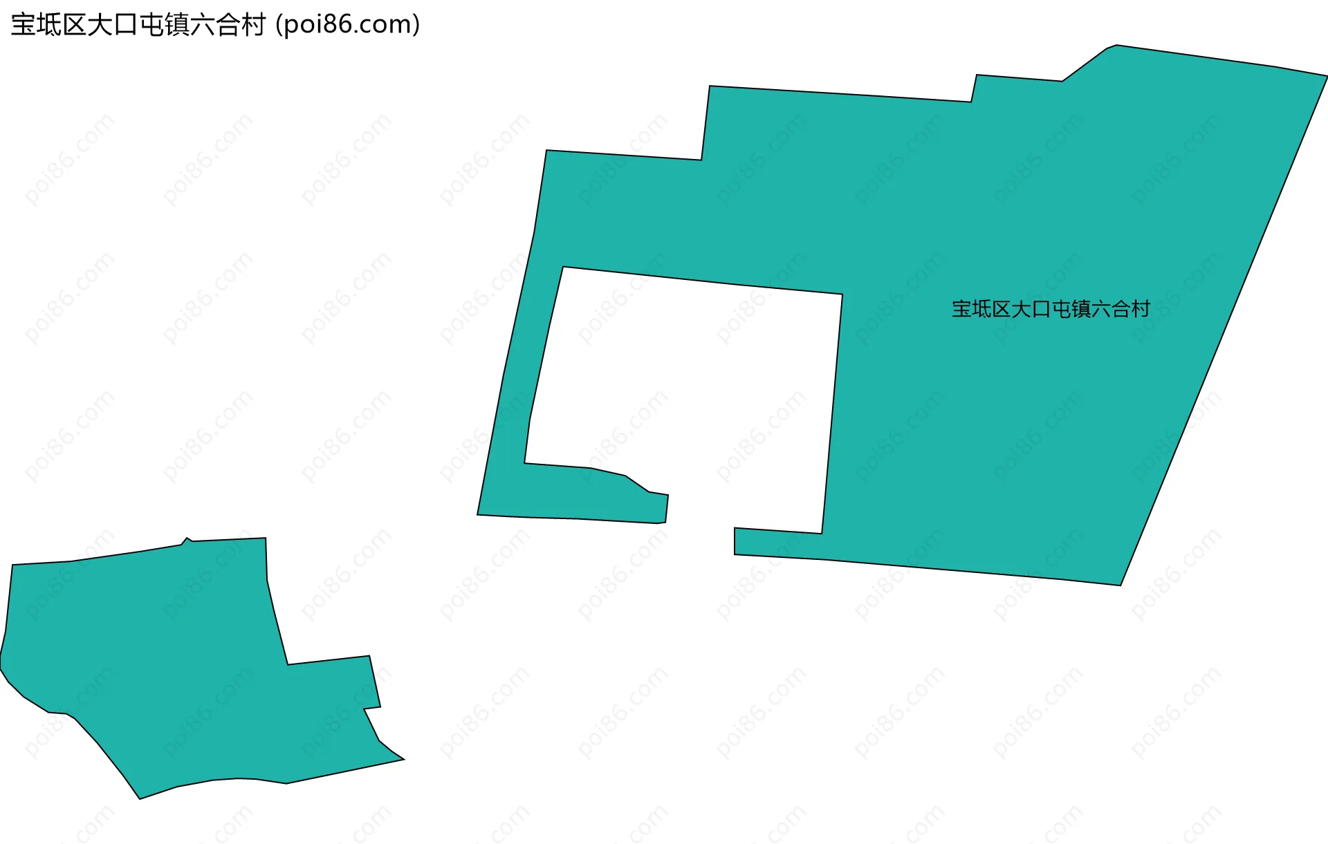 宝坻区大口屯镇六合村边界地图