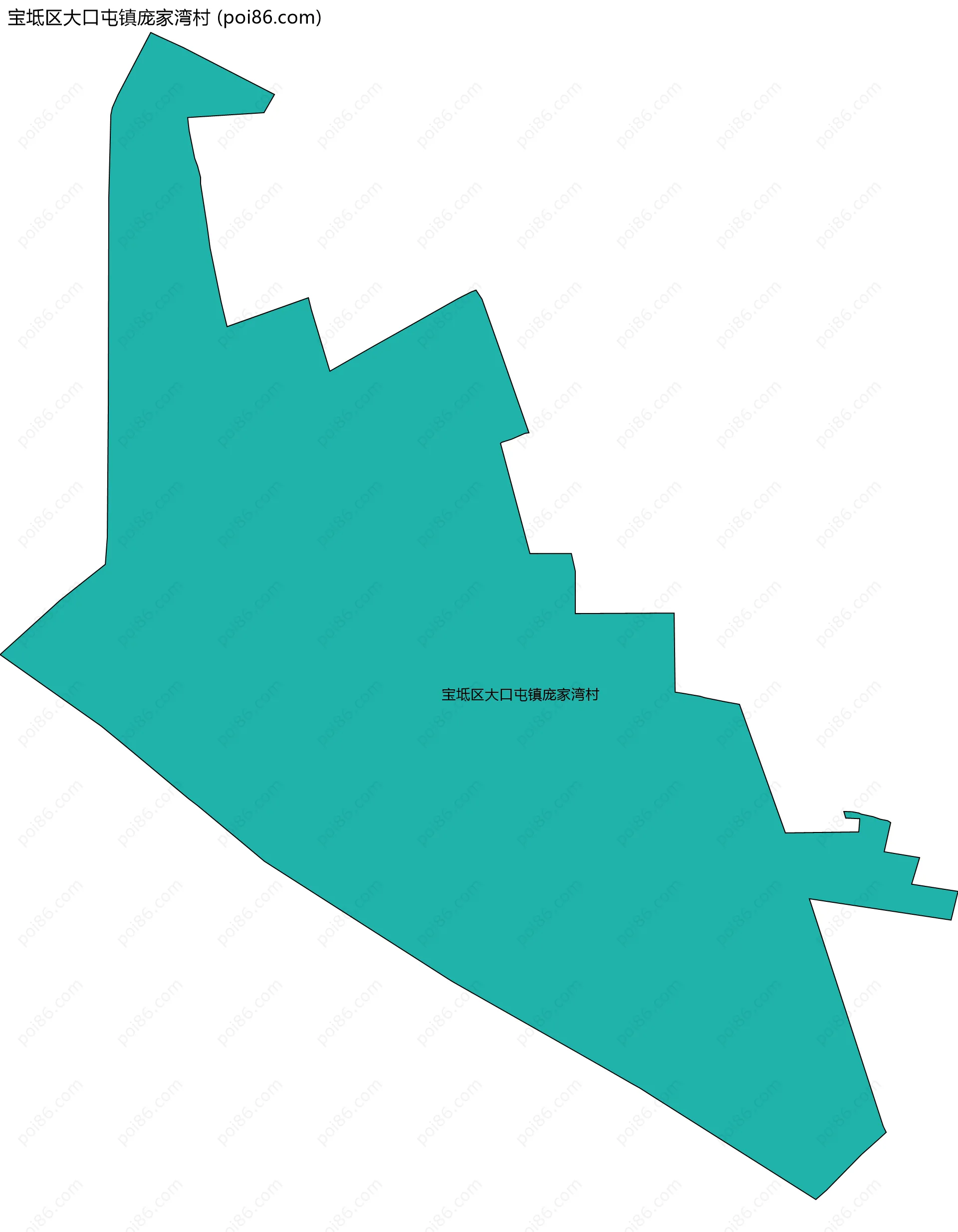 宝坻区大口屯镇庞家湾村边界地图