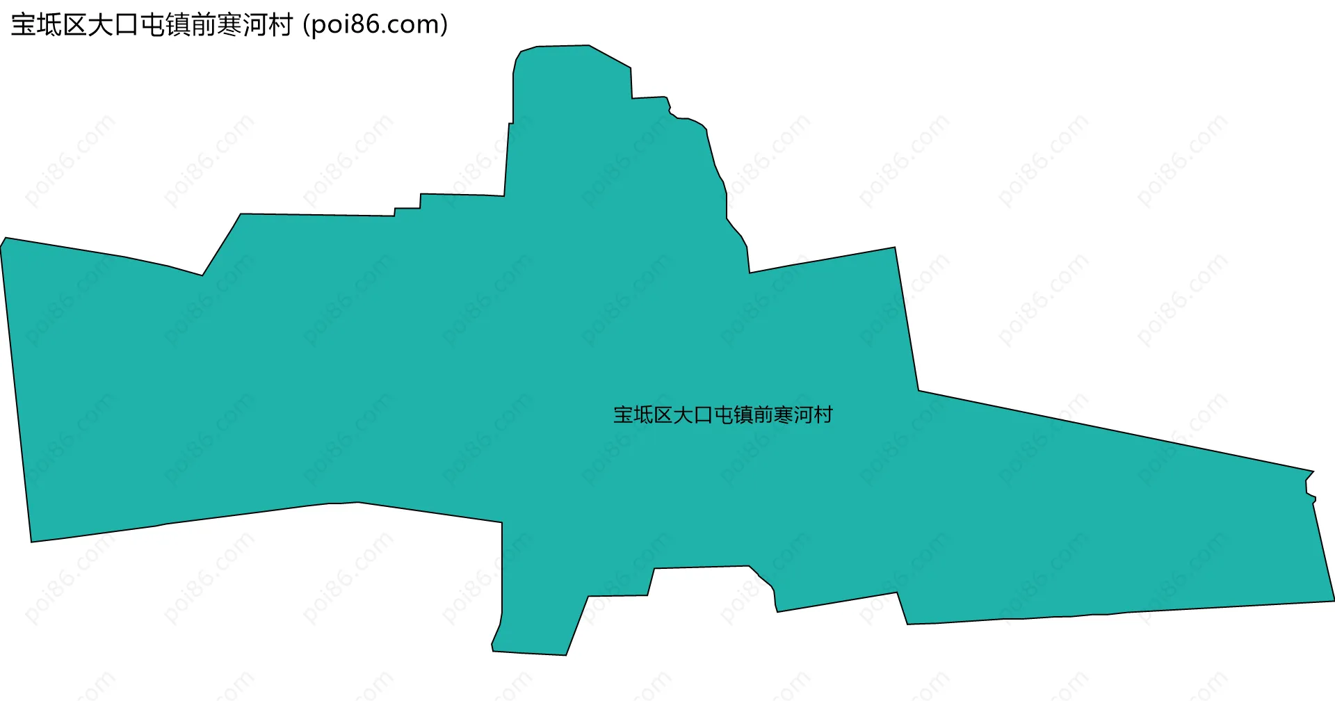 宝坻区大口屯镇前寒河村边界地图