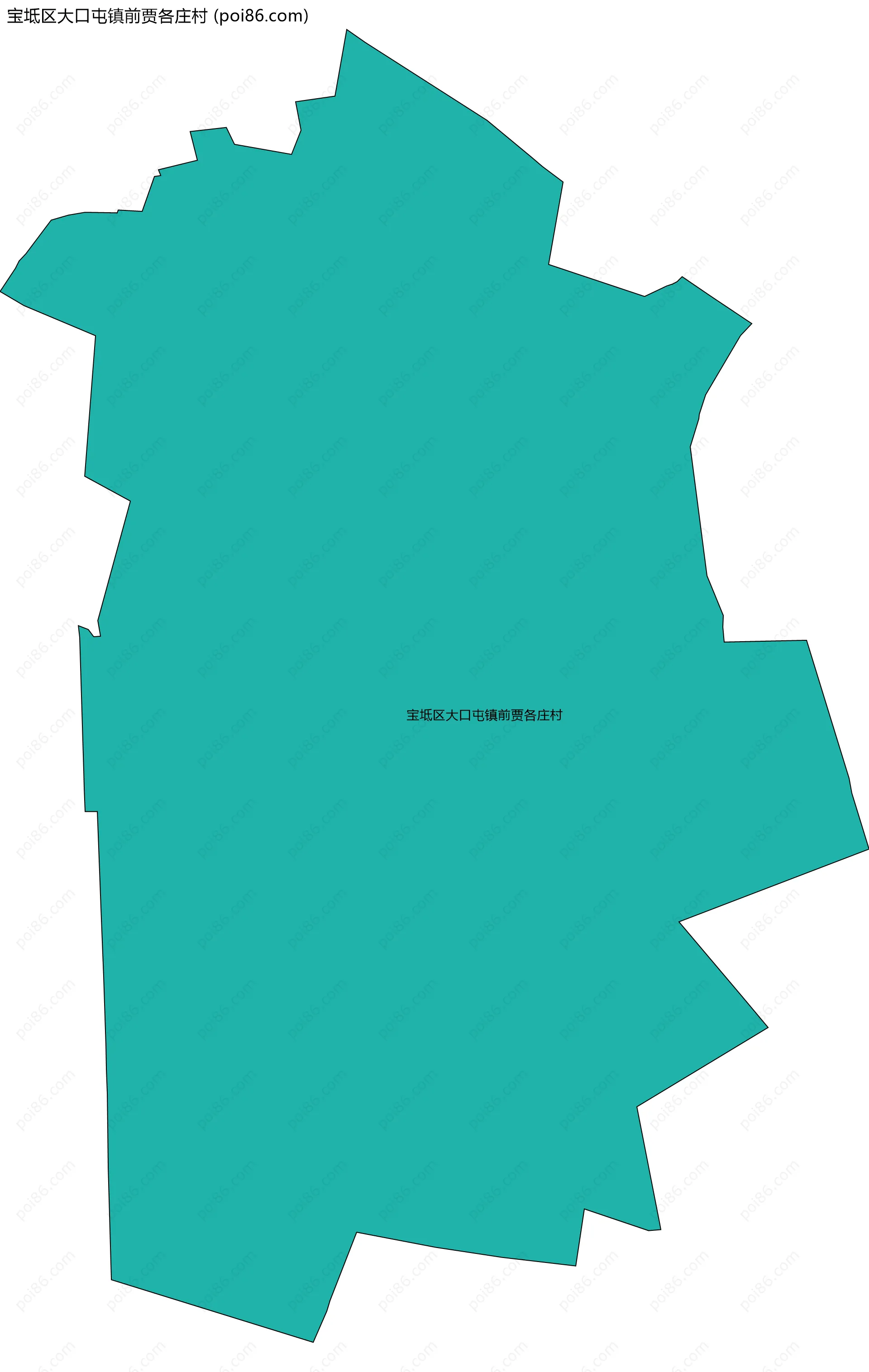宝坻区大口屯镇前贾各庄村边界地图
