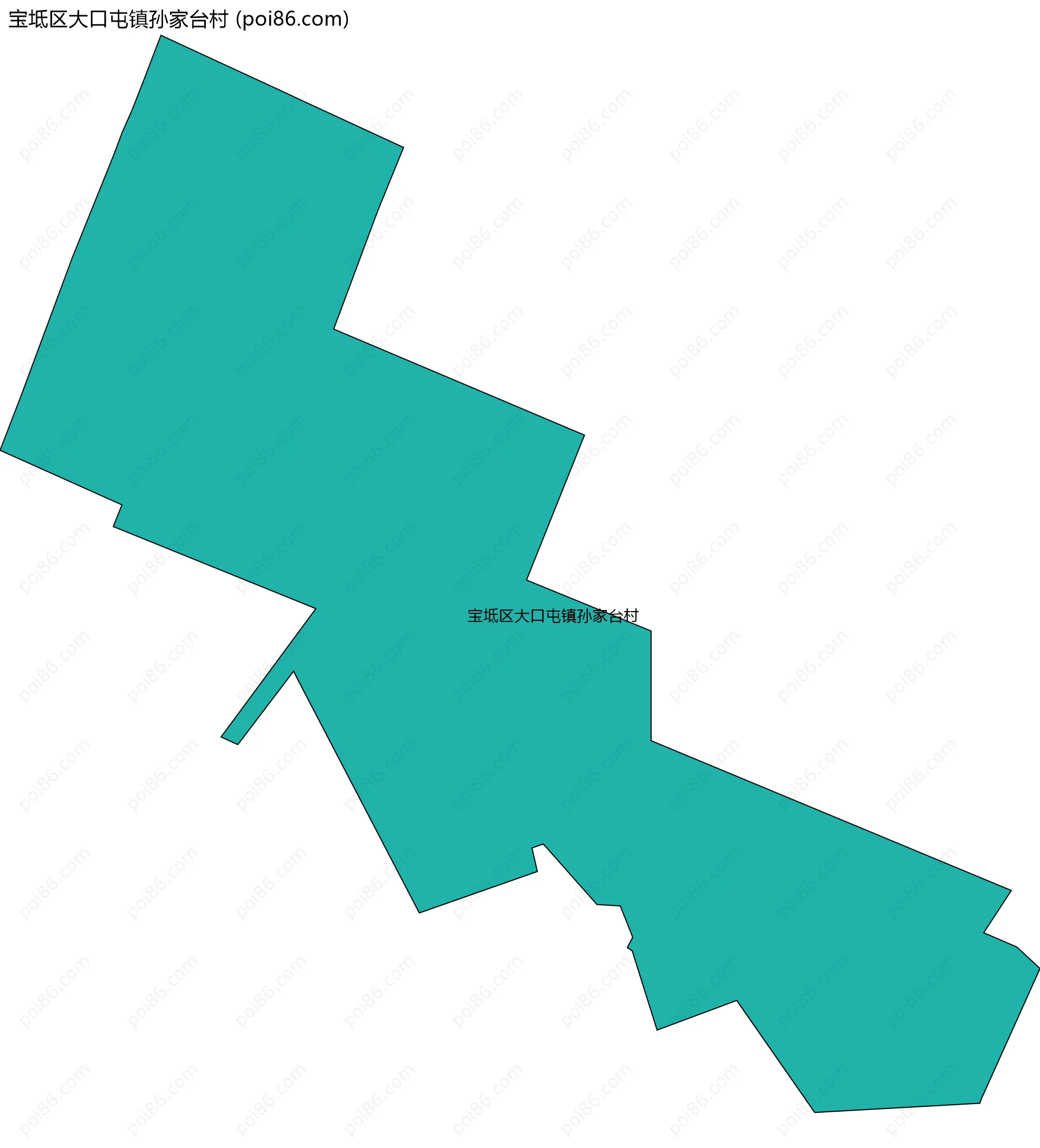 宝坻区大口屯镇孙家台村边界地图