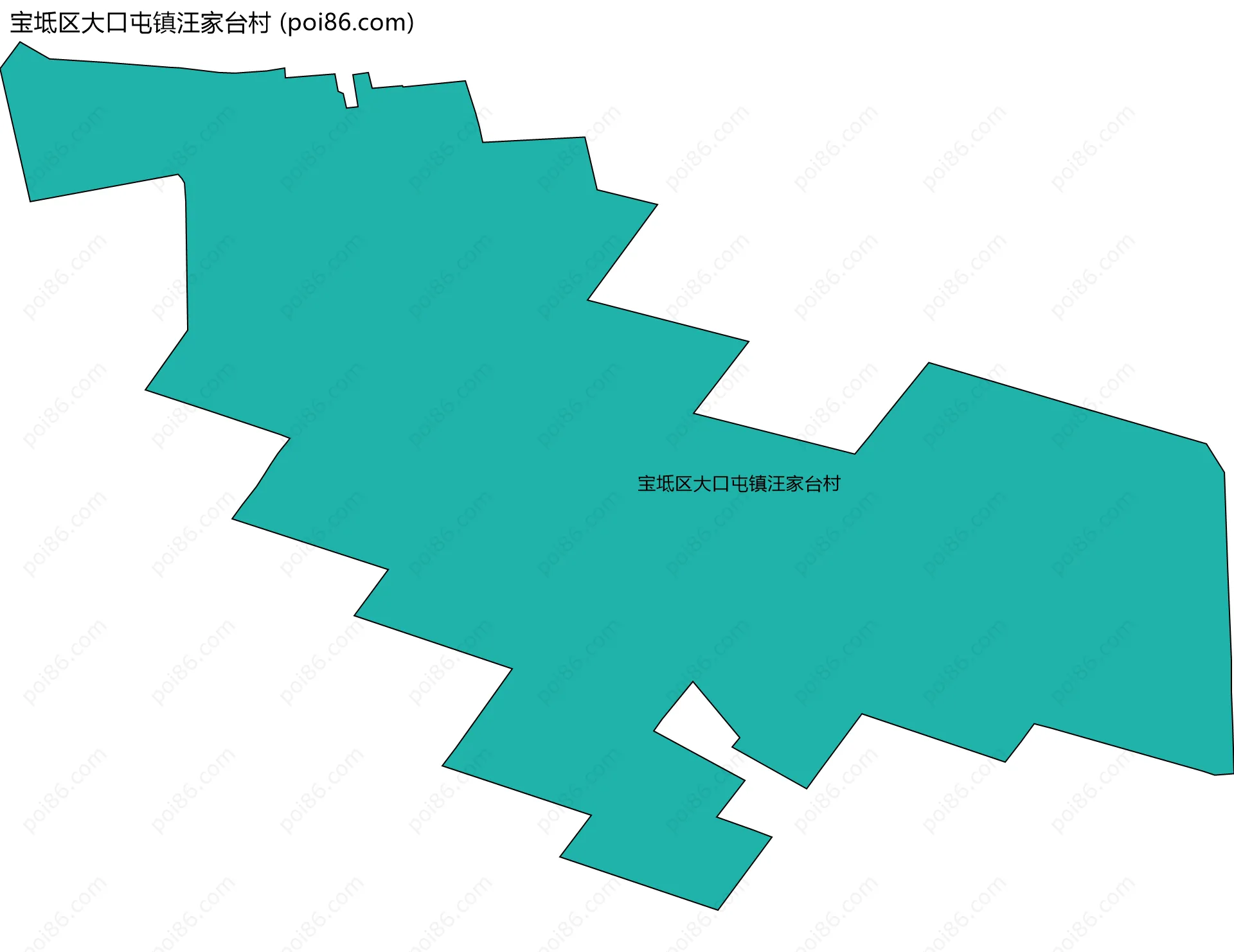 宝坻区大口屯镇汪家台村边界地图
