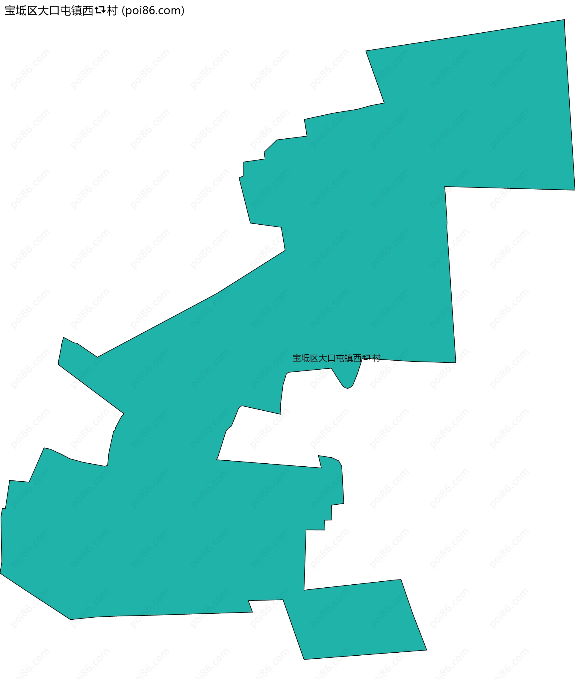 宝坻区大口屯镇西村边界地图