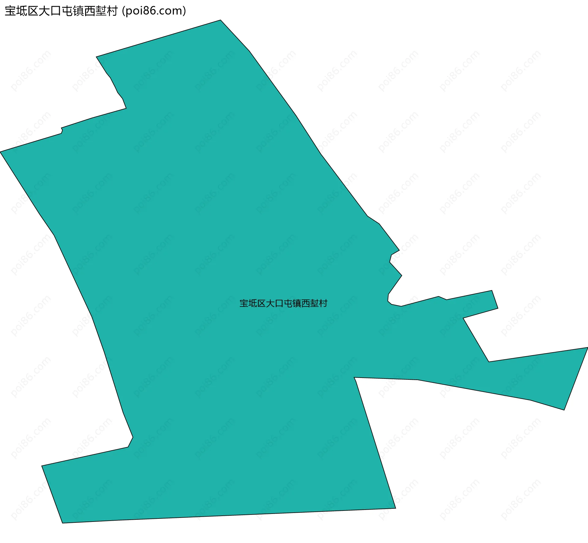 宝坻区大口屯镇西堼村边界地图