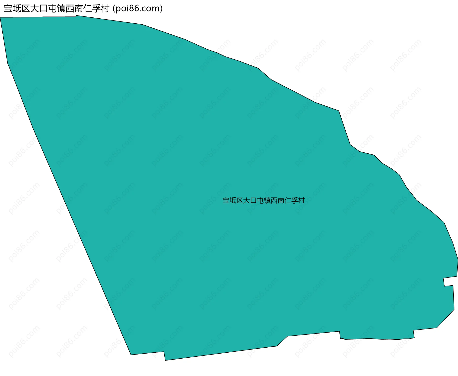 宝坻区大口屯镇西南仁孚村边界地图