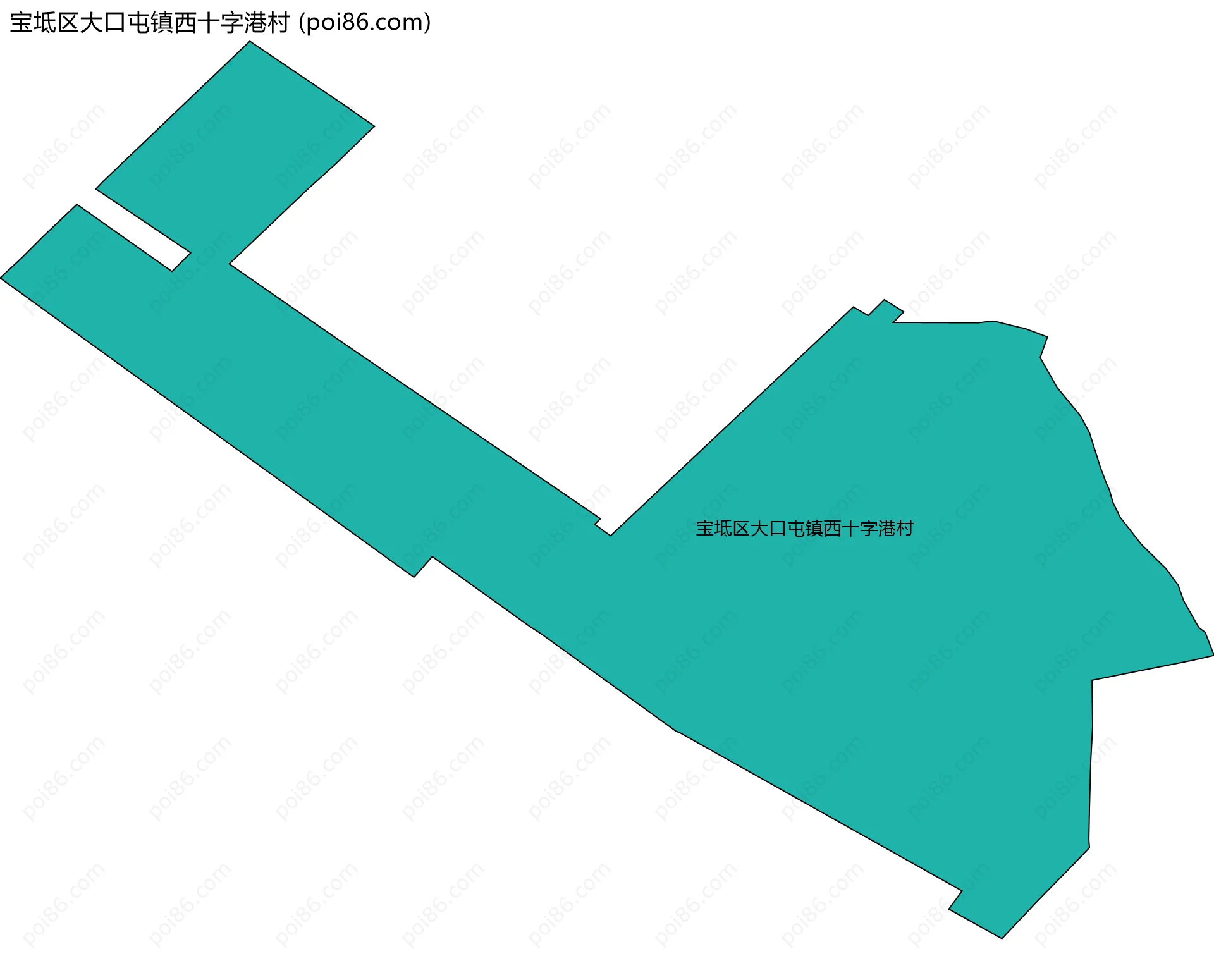 宝坻区大口屯镇西十字港村边界地图