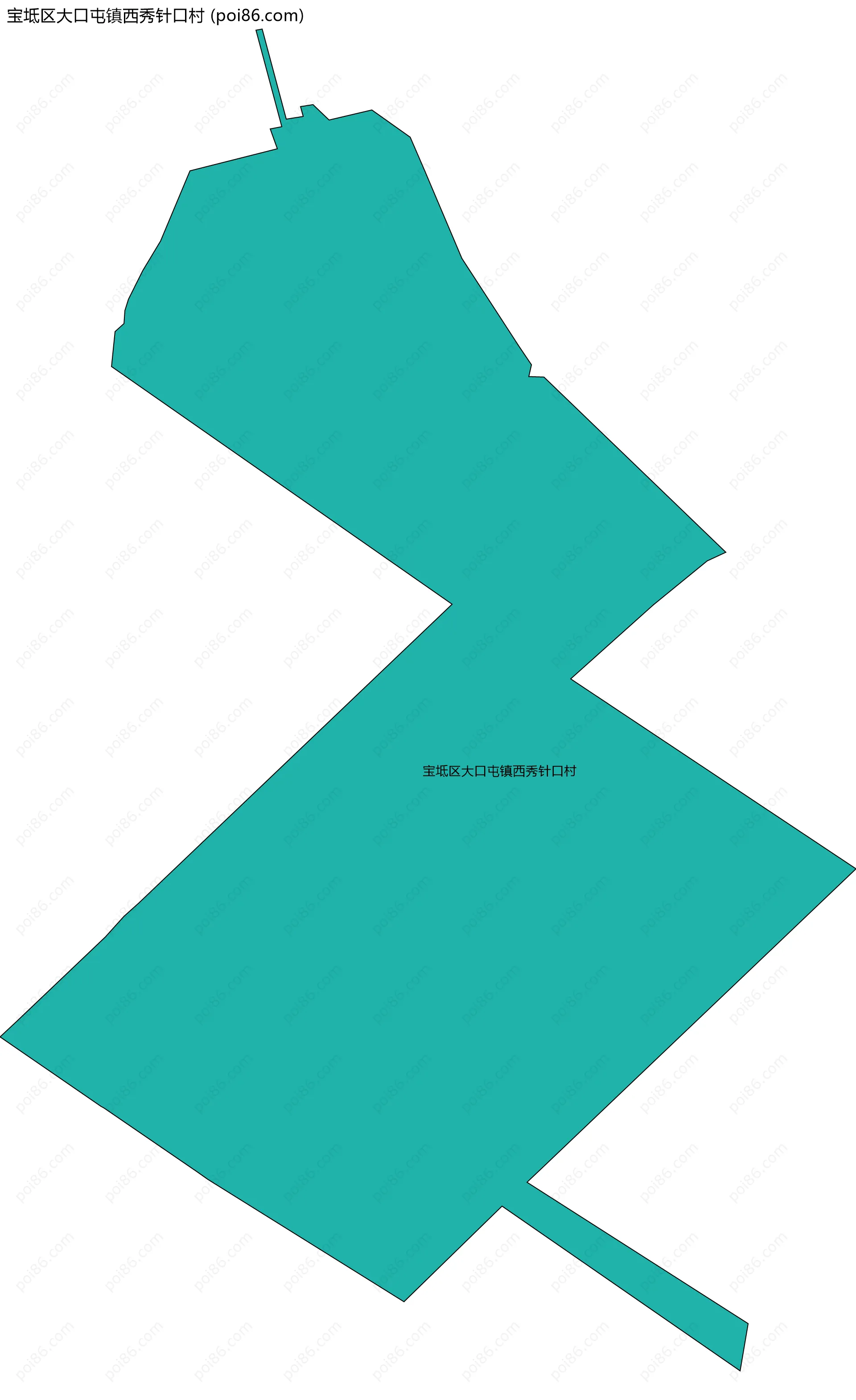 宝坻区大口屯镇西秀针口村边界地图