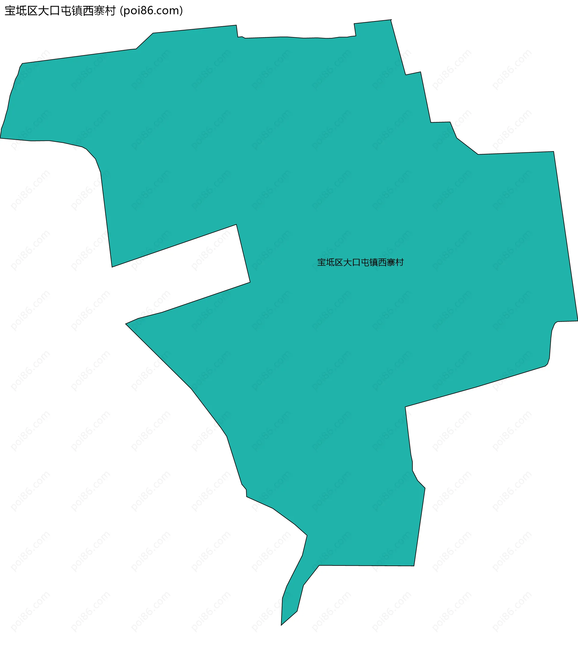 宝坻区大口屯镇西寨村边界地图