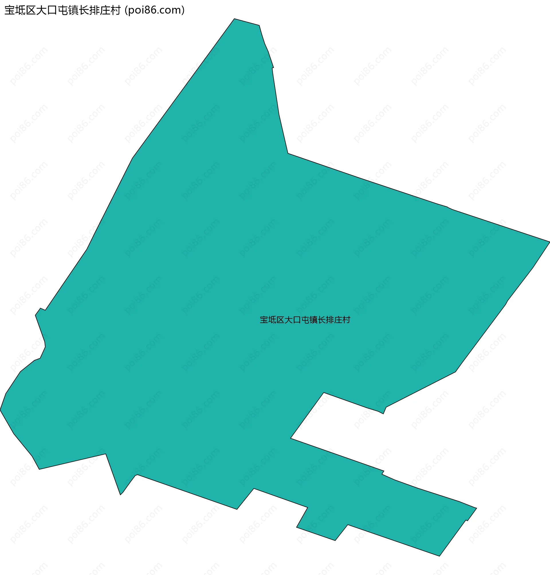 宝坻区大口屯镇长排庄村边界地图