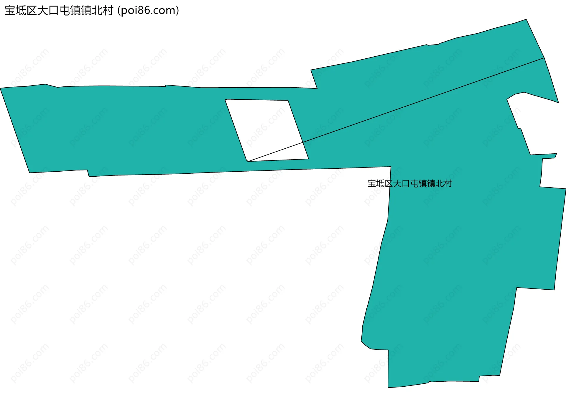 宝坻区大口屯镇镇北村边界地图