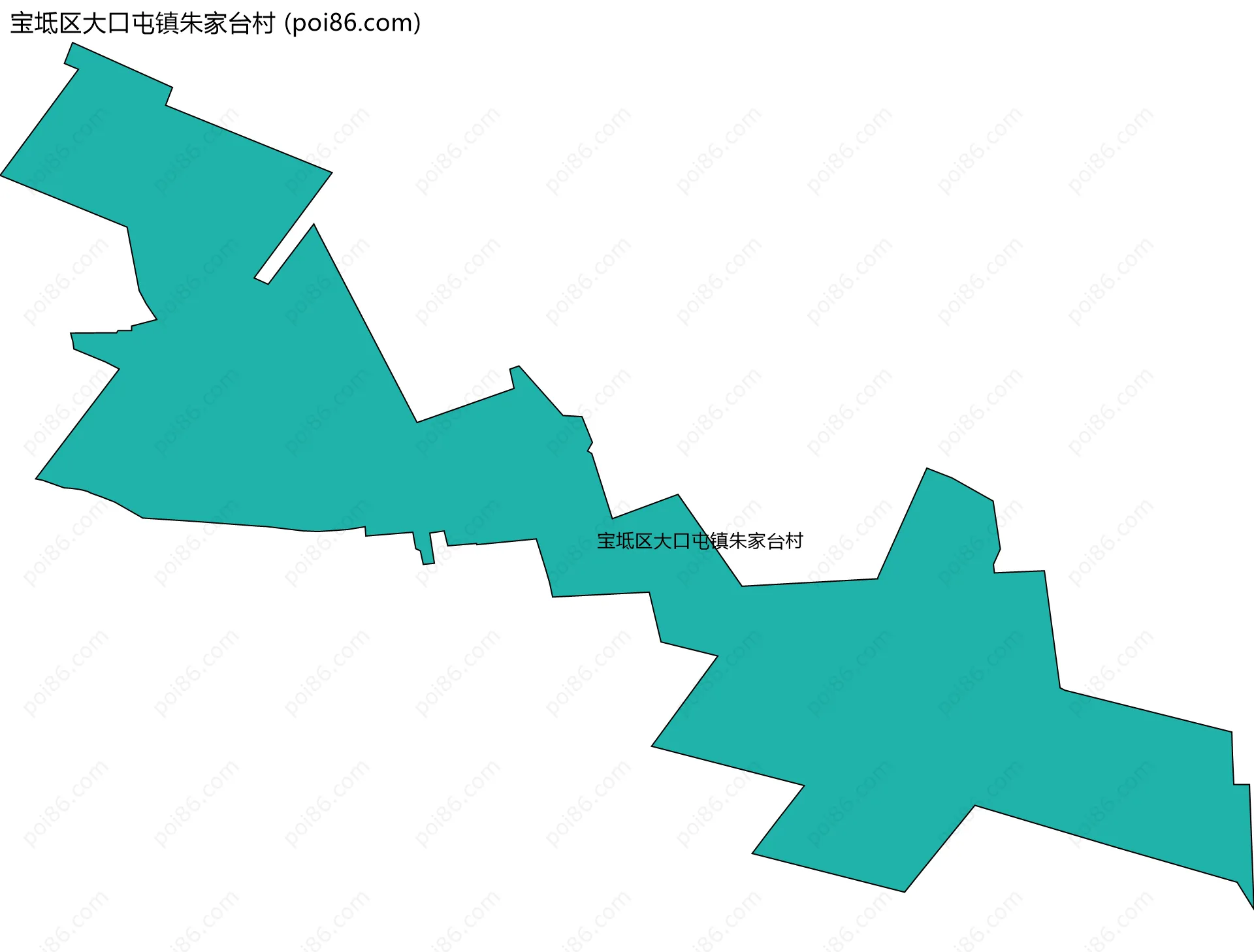 宝坻区大口屯镇朱家台村边界地图