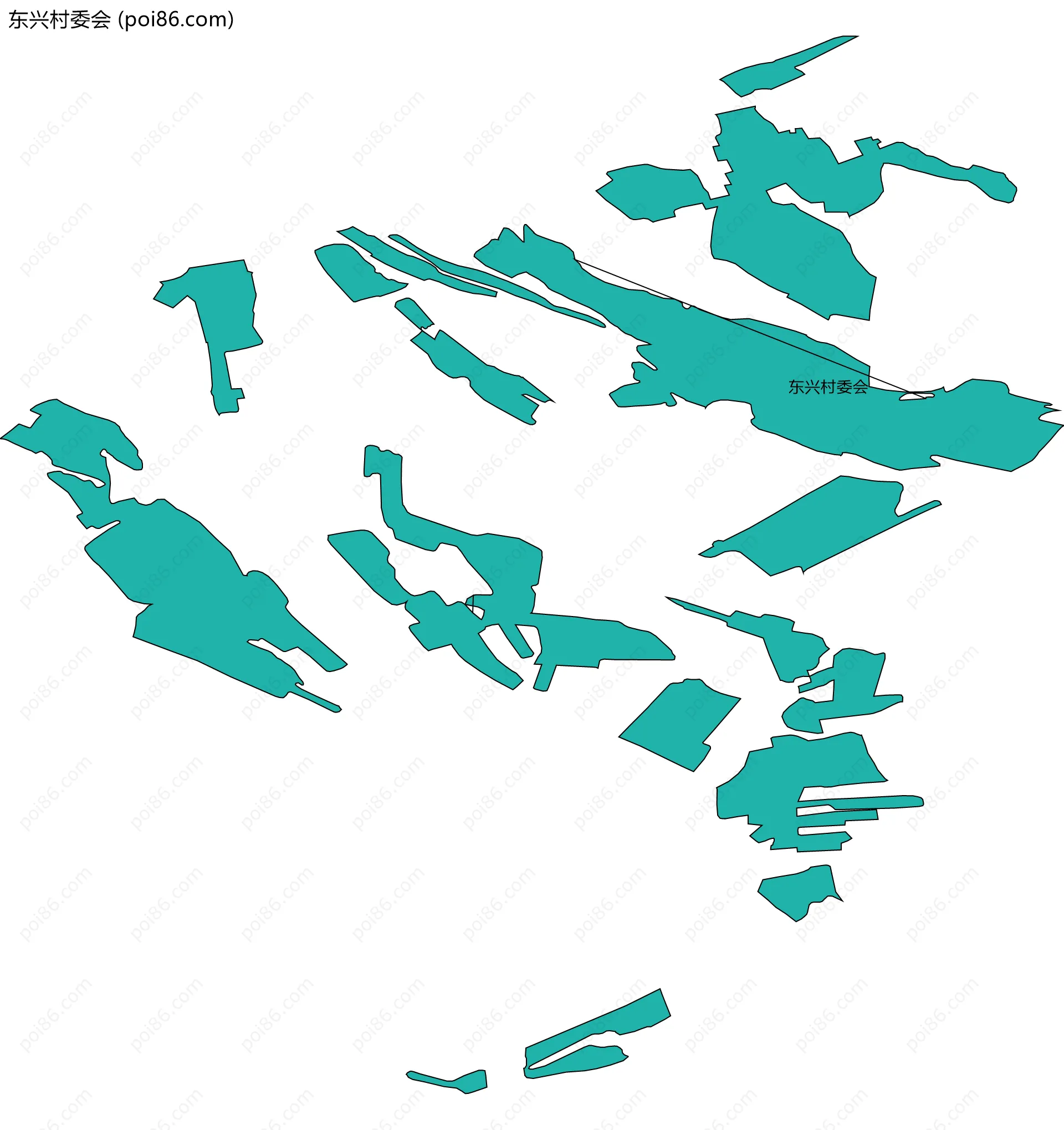 东兴村委会边界地图