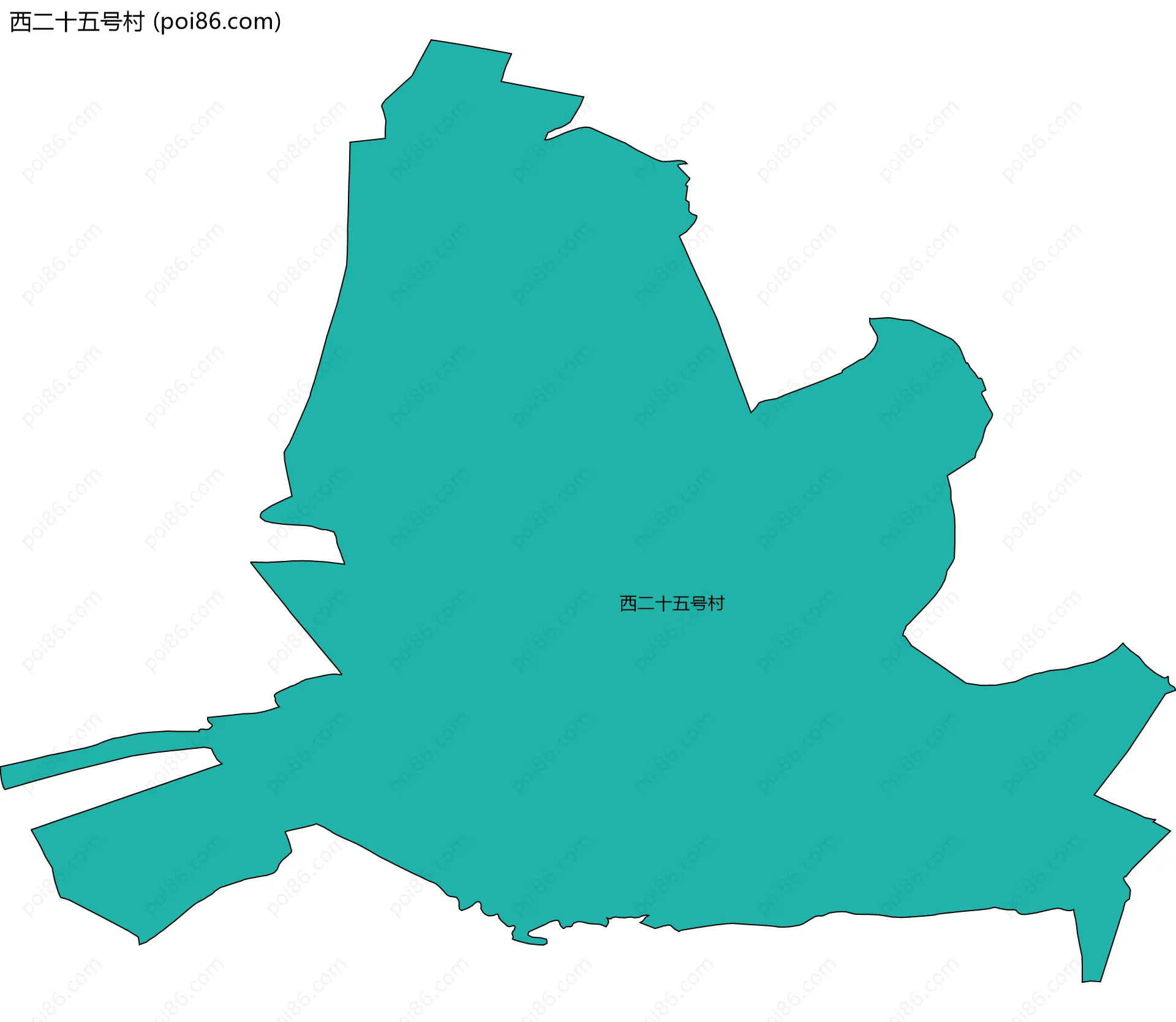 西二十五号村边界地图