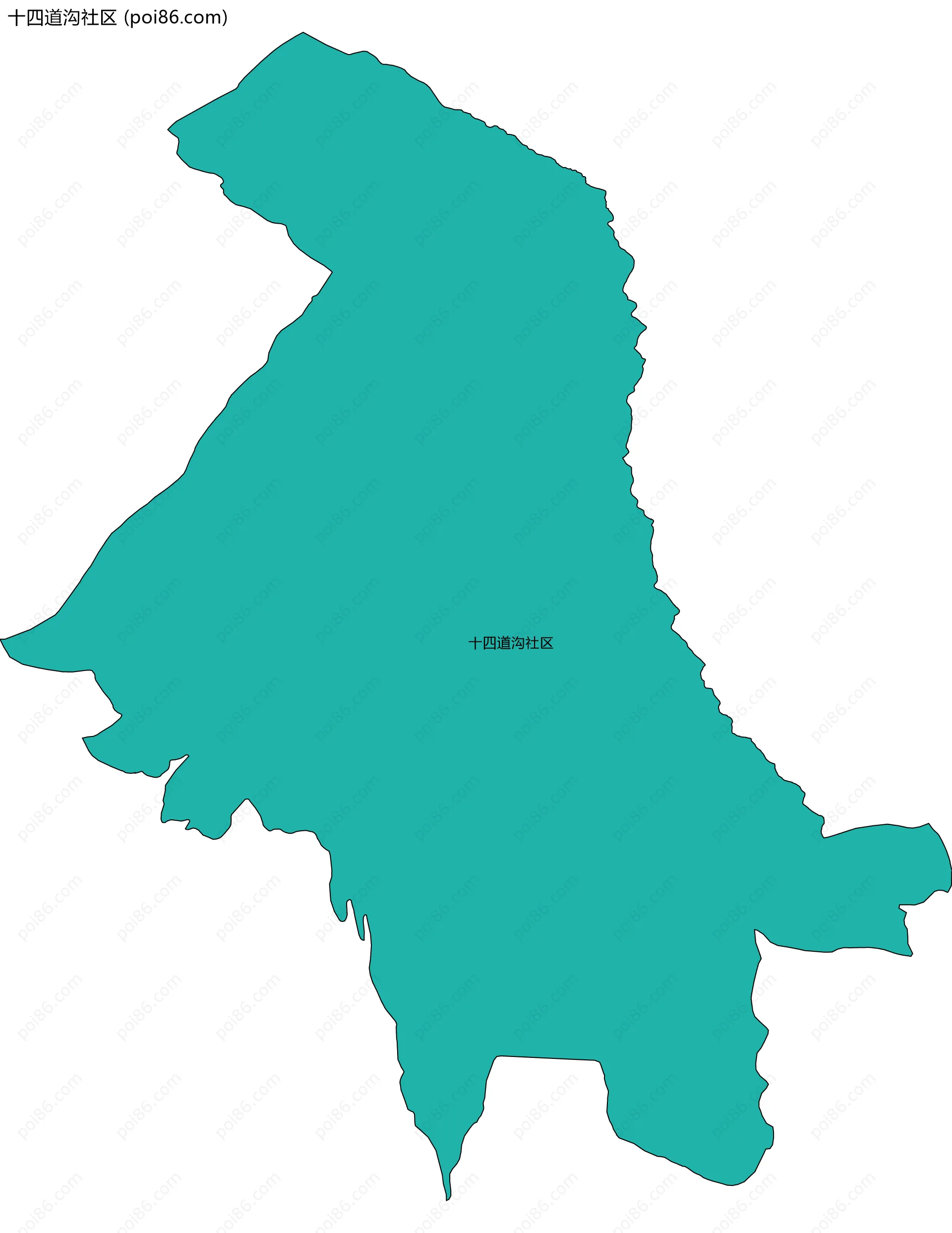 十四道沟社区边界地图