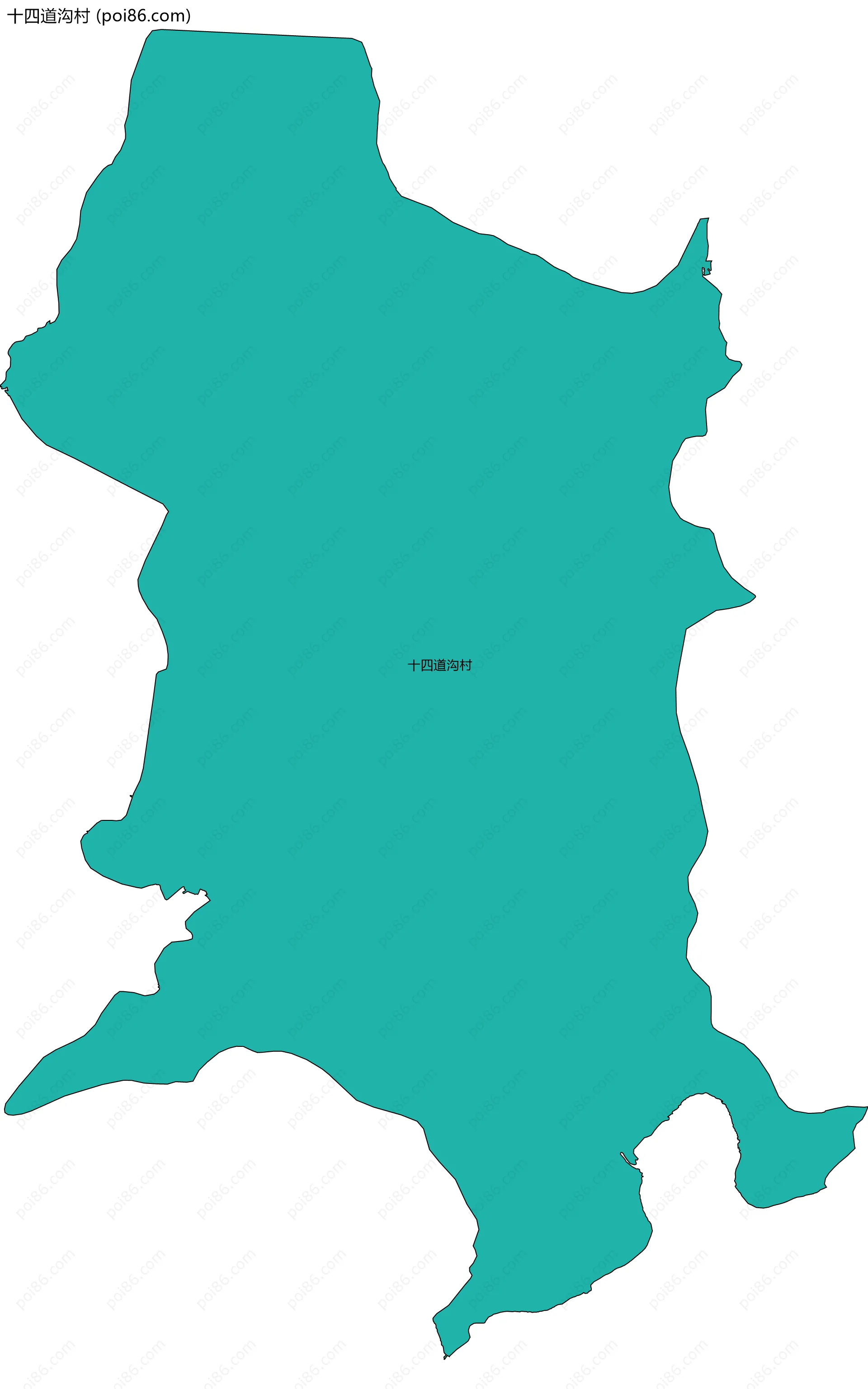 十四道沟村边界地图