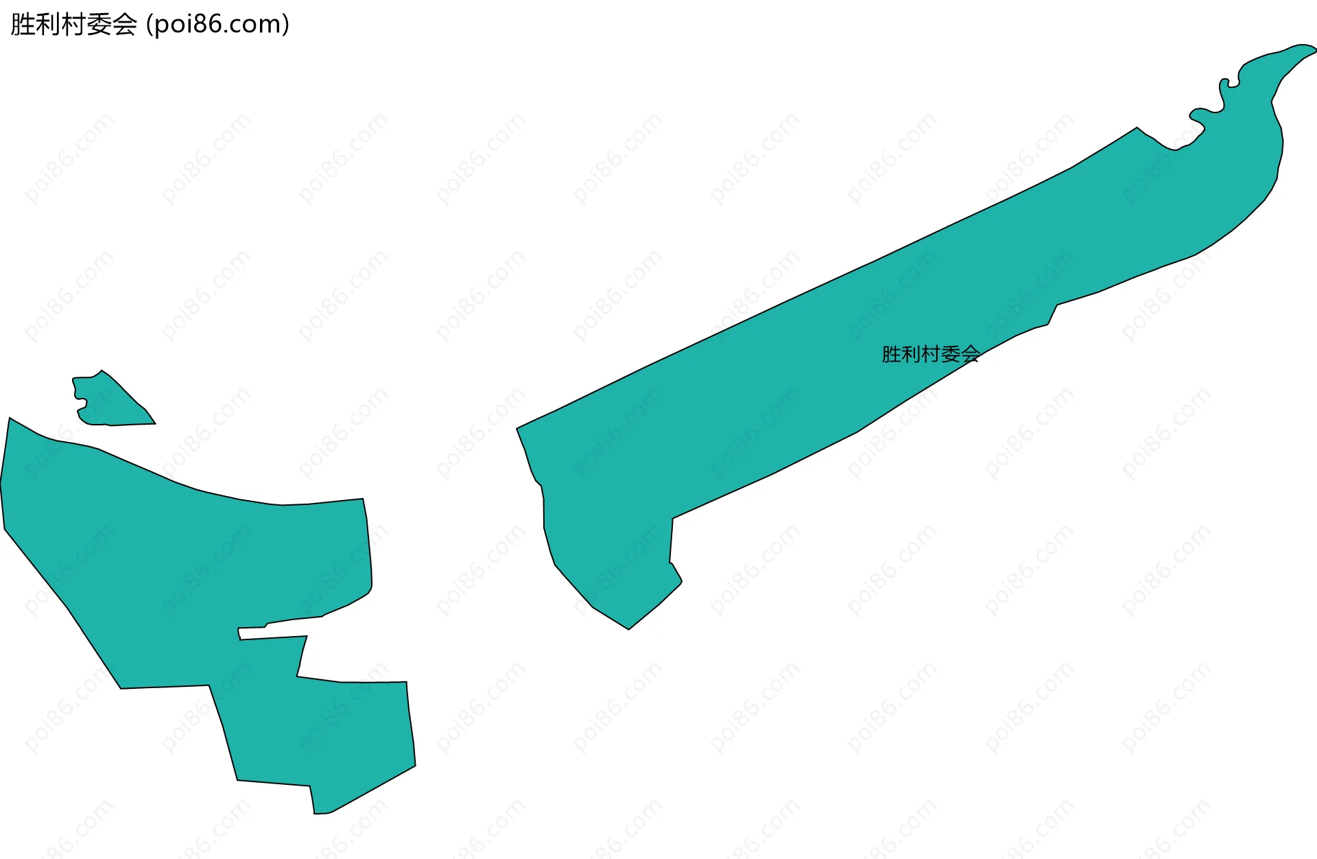 胜利村委会边界地图