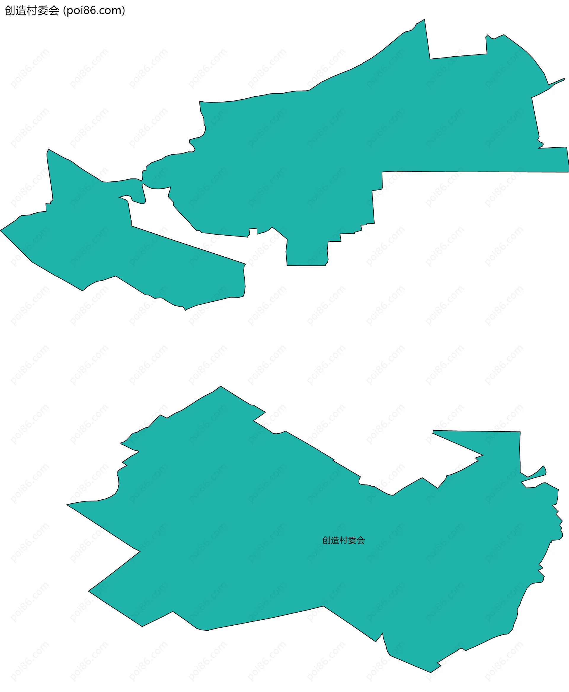 创造村委会边界地图