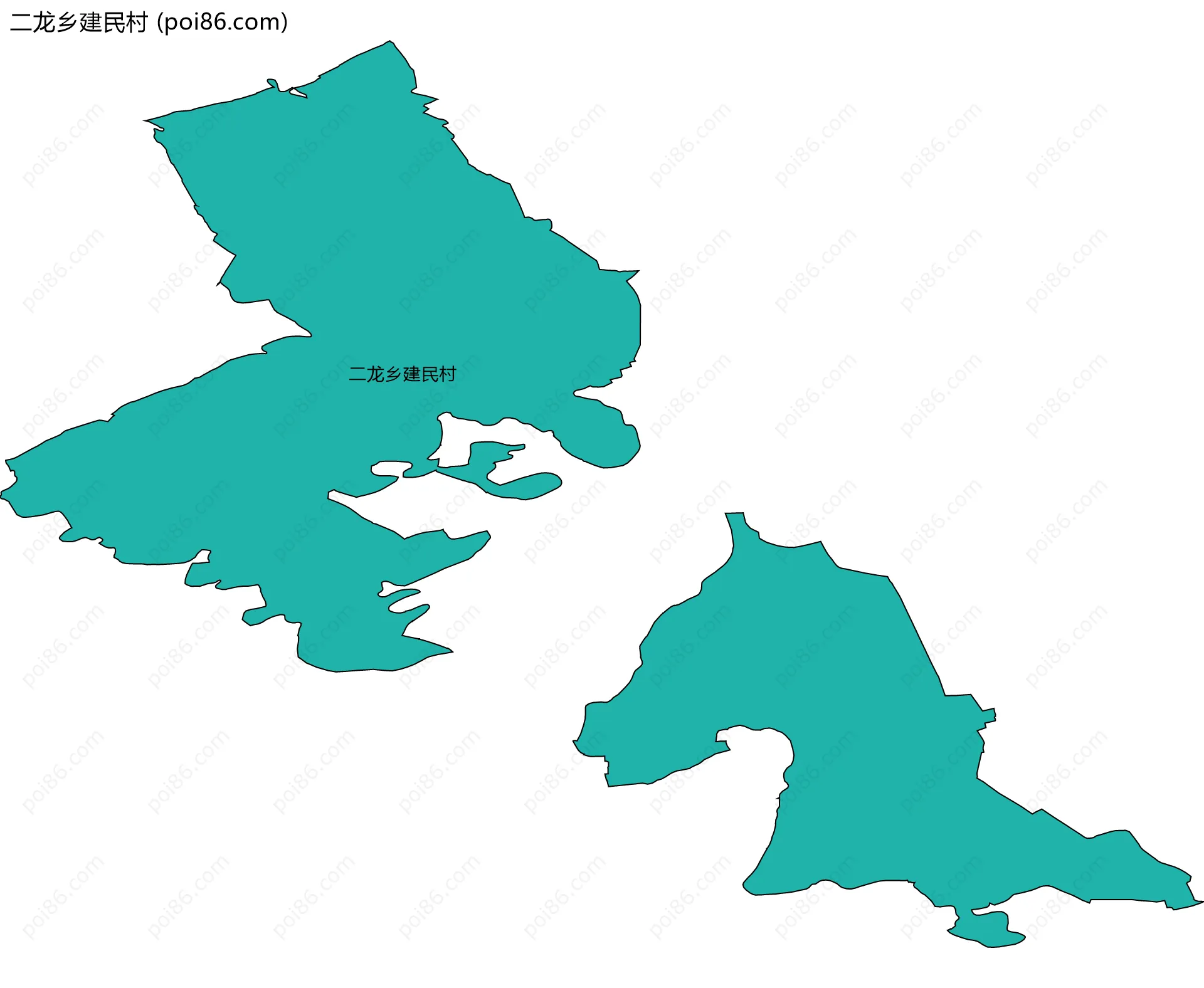 二龙乡建民村边界地图