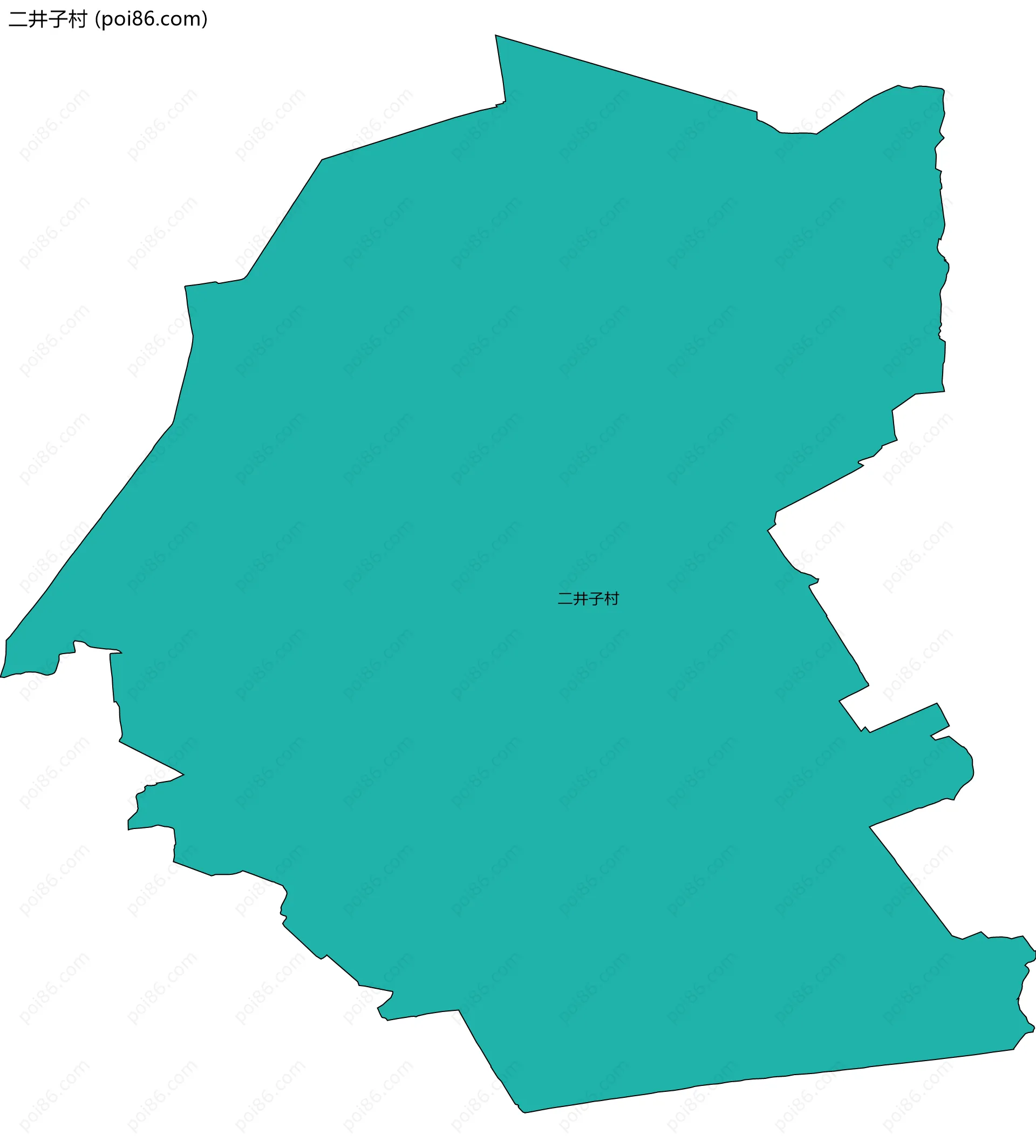 二井子村边界地图