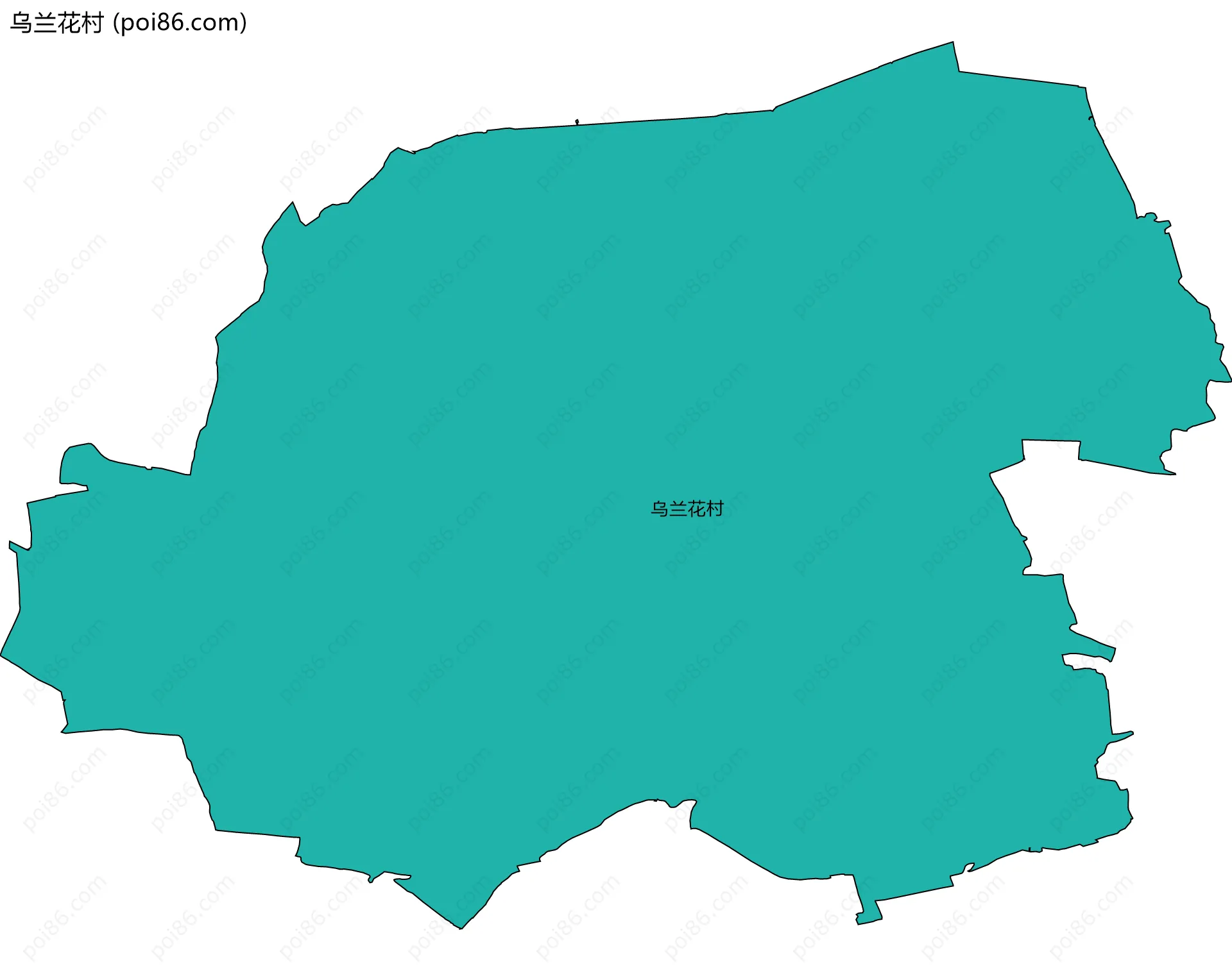 乌兰花村边界地图