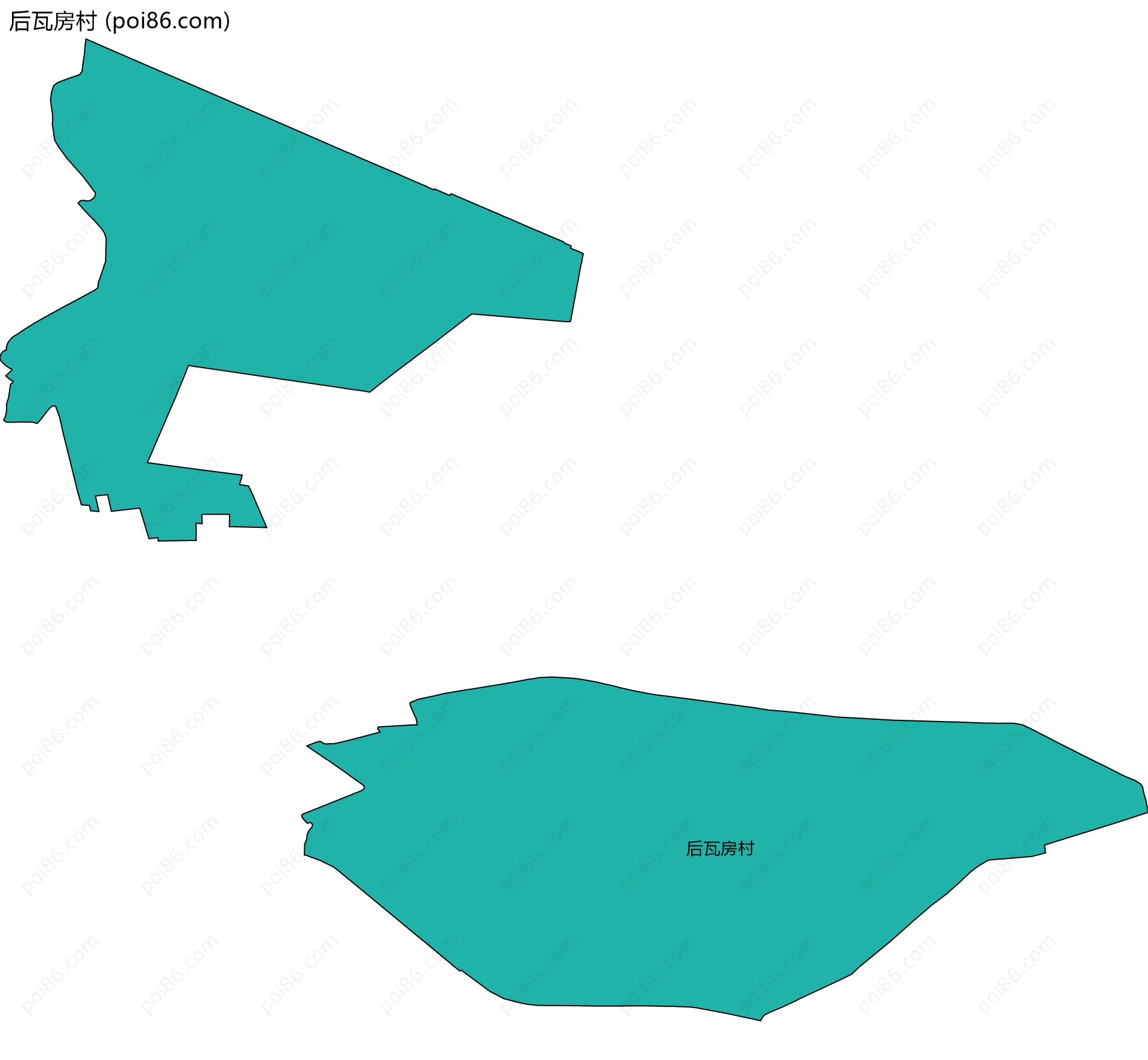 后瓦房村边界地图