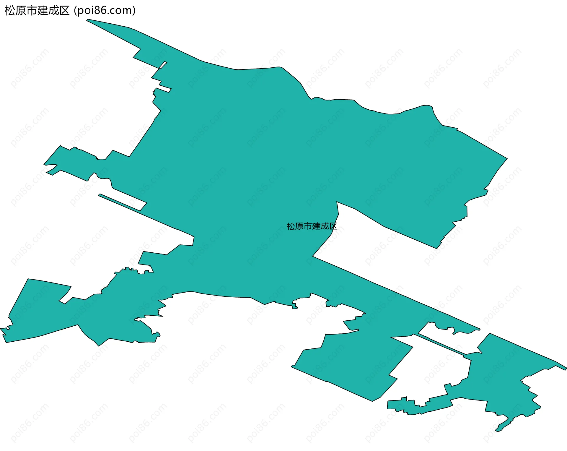 松原市建成区边界地图