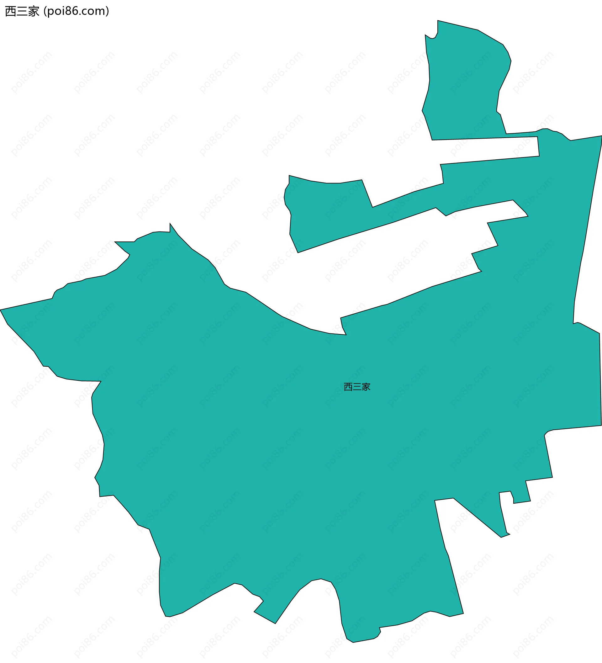 西三家边界地图