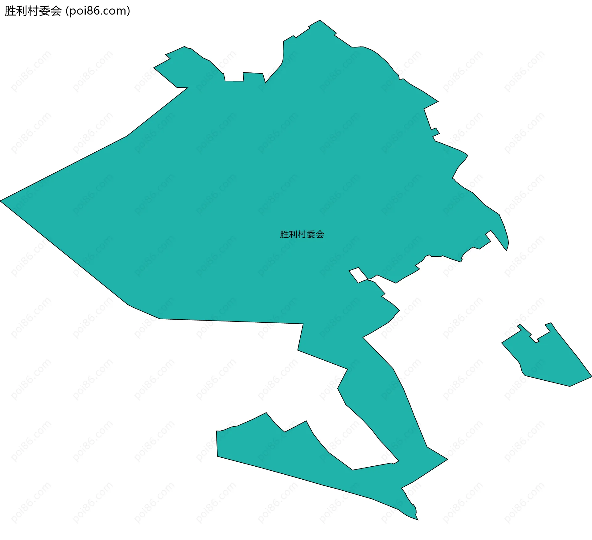 胜利村委会边界地图