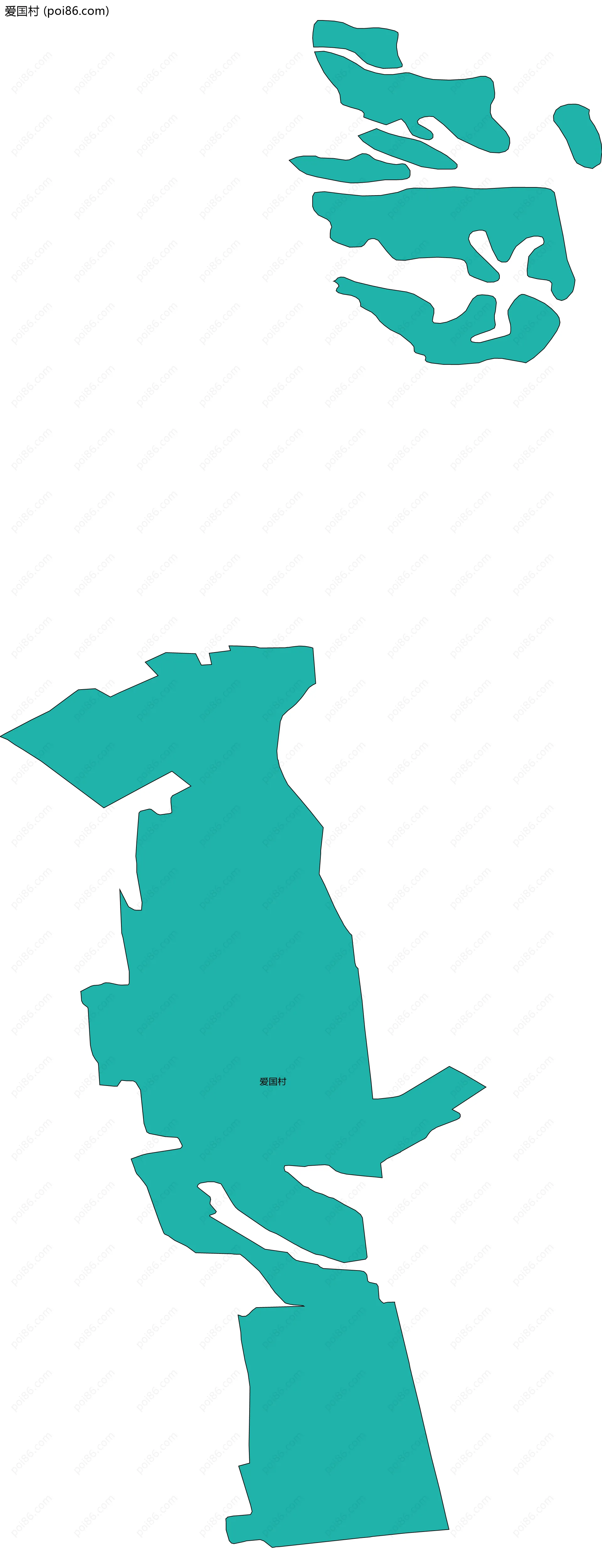 爱国村边界地图