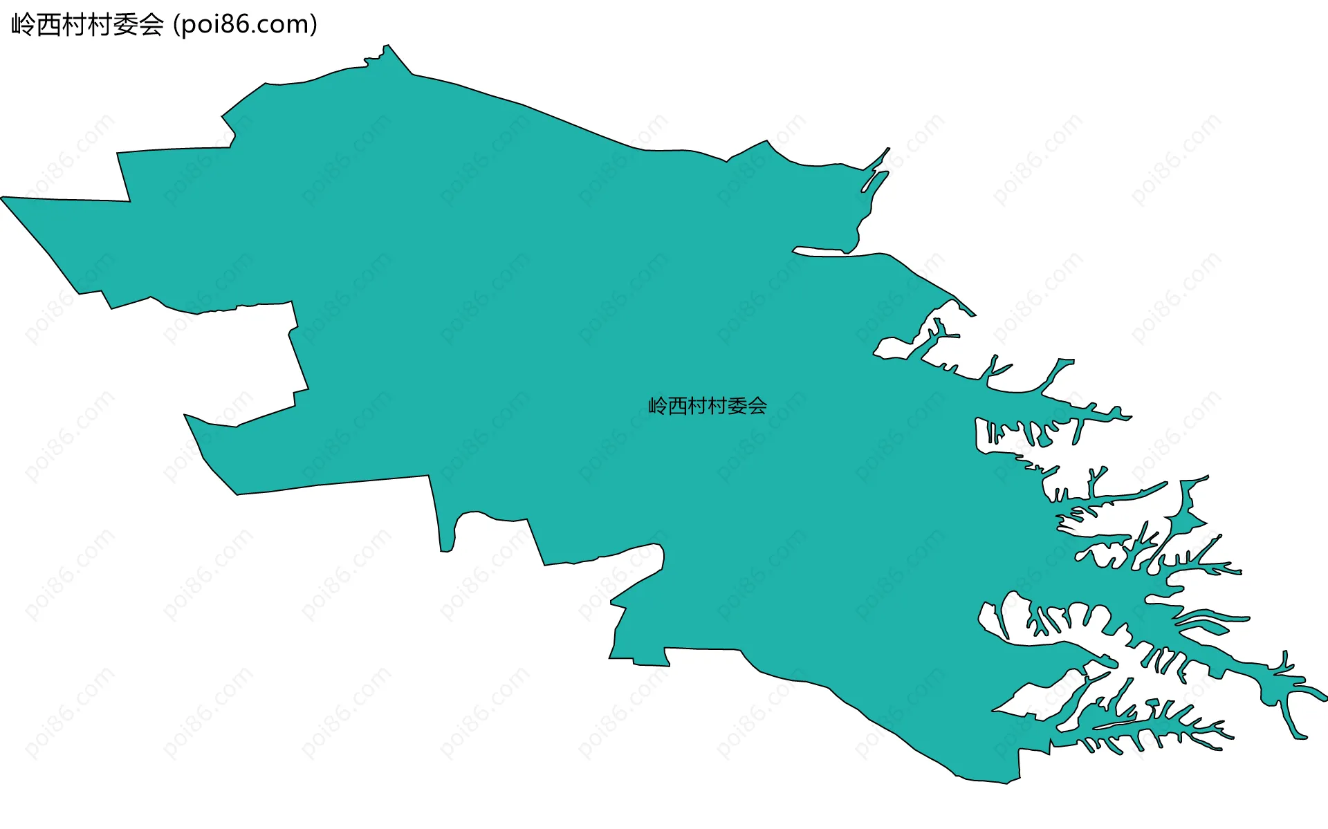 岭西村村委会边界地图