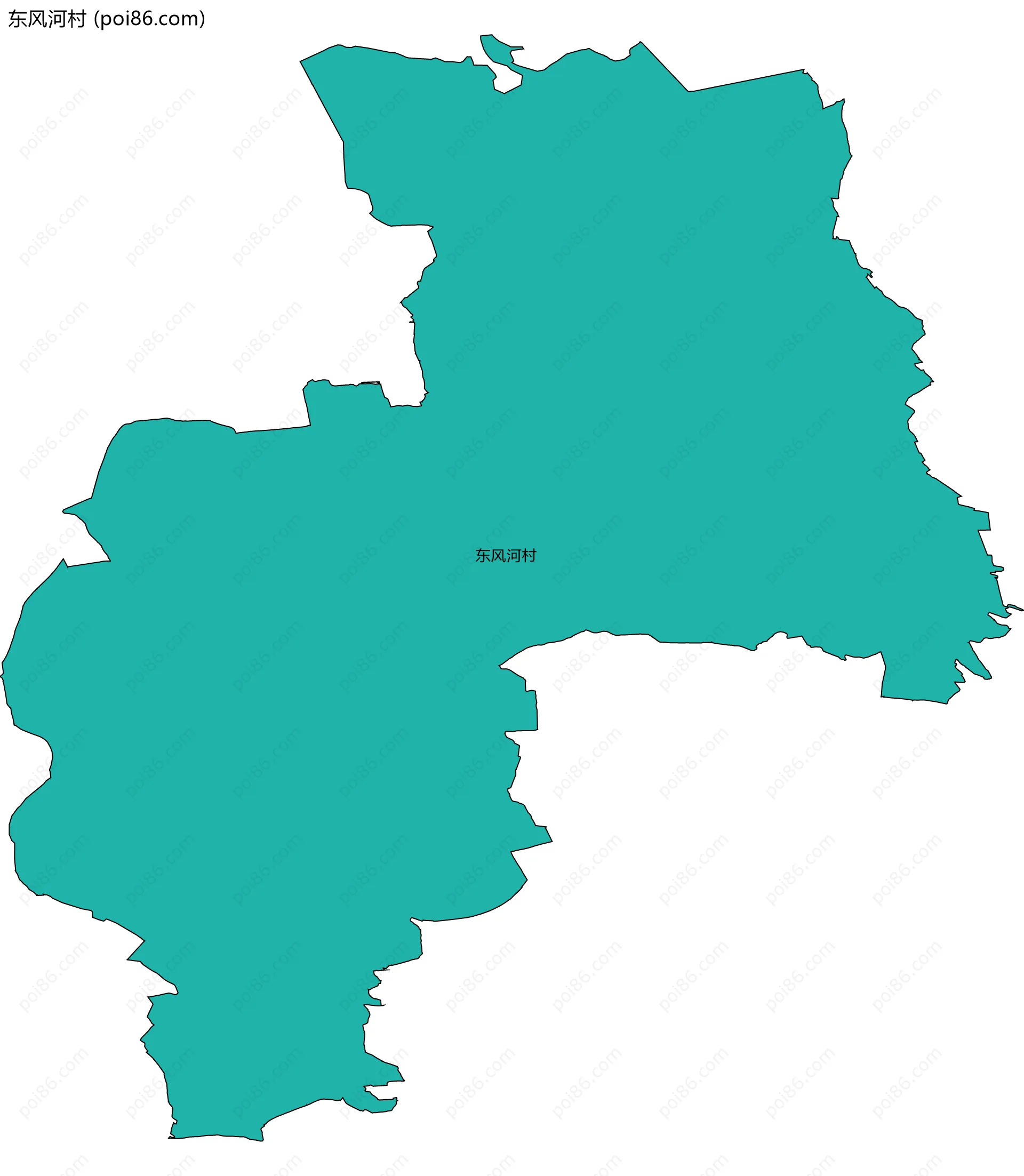 东风河村边界地图